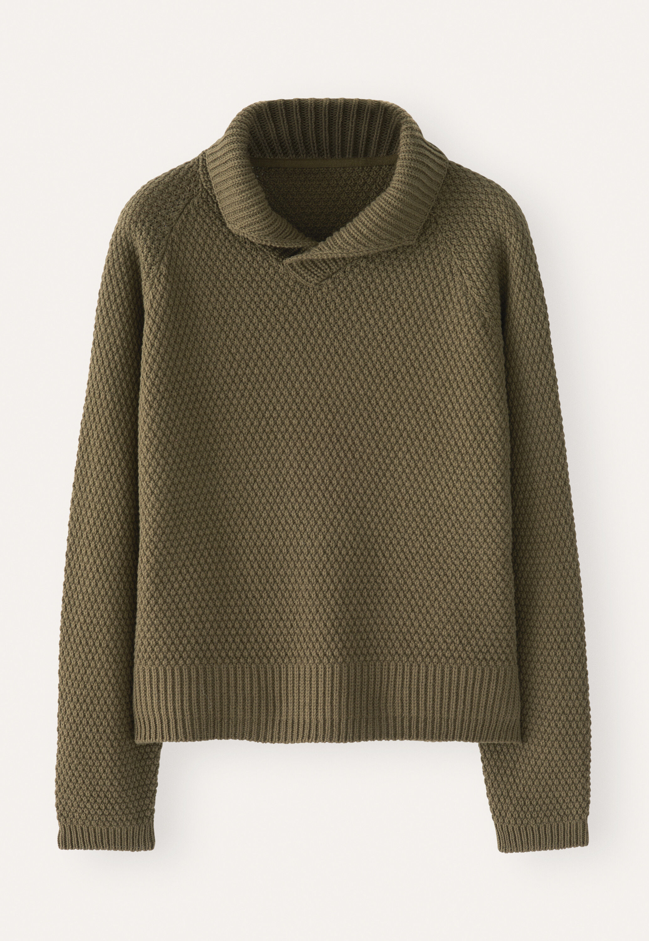 Perlmuster-Pullover mit Kragen
