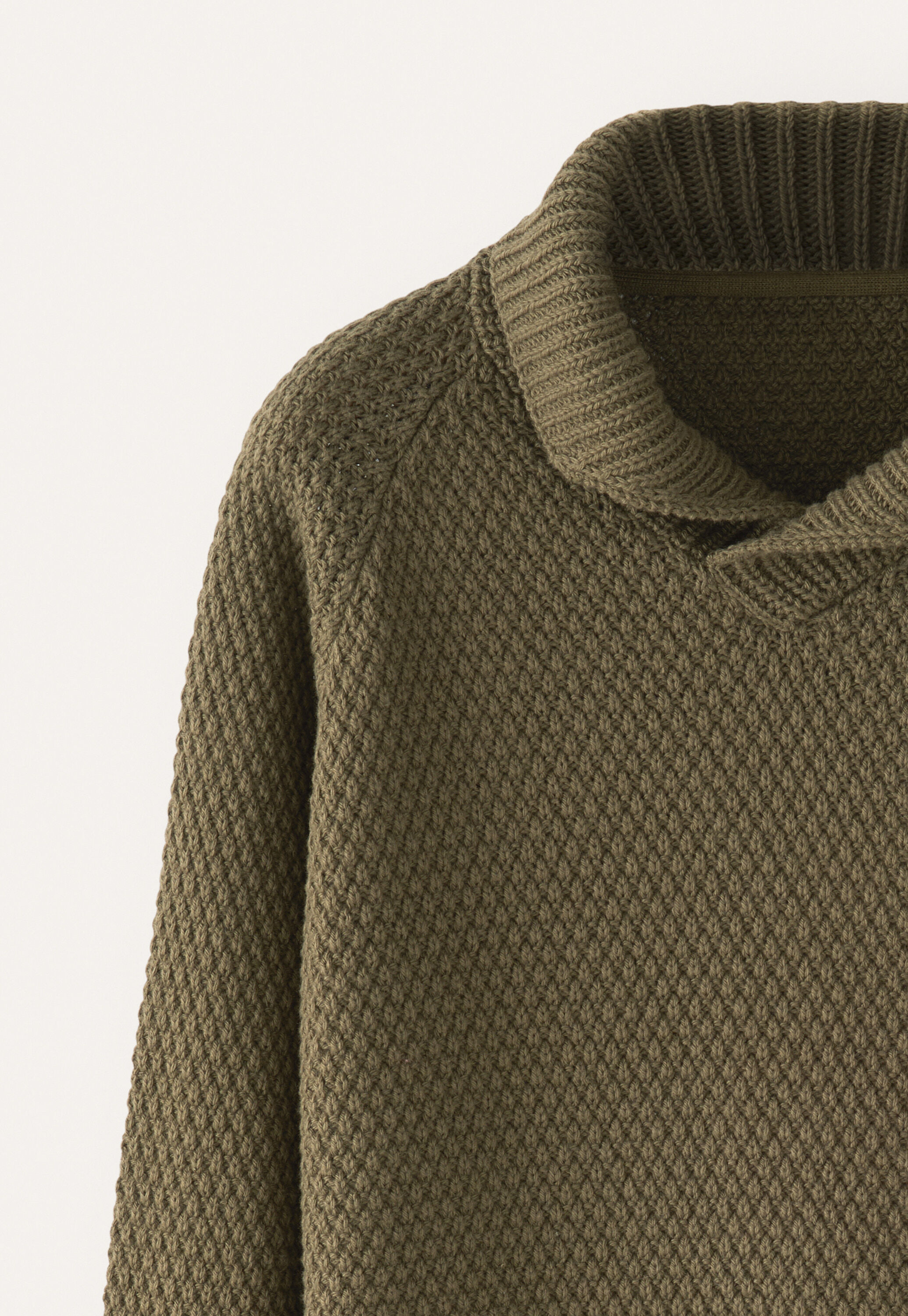 Perlmuster-Pullover mit Kragen