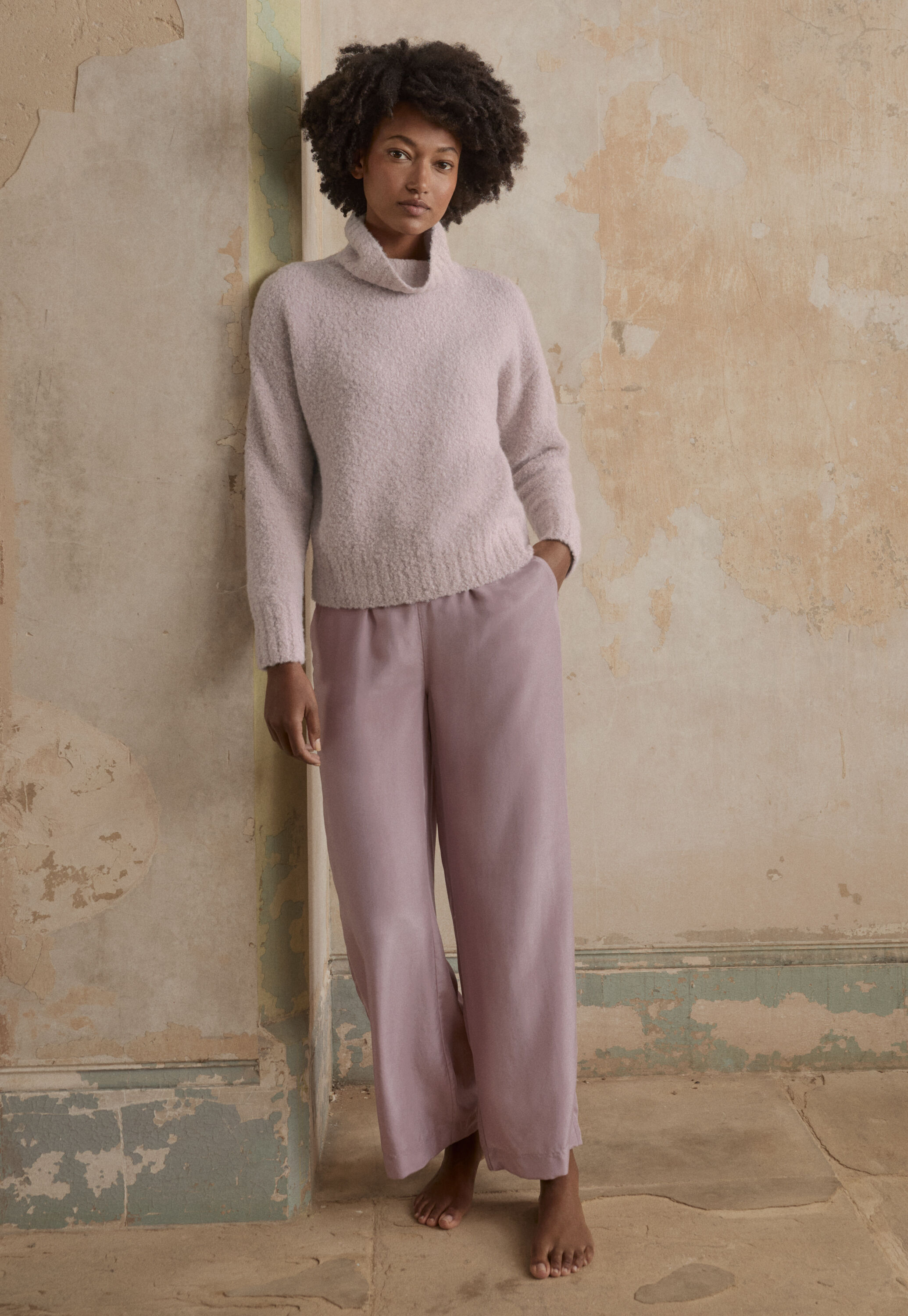 Pyjama aus Seide, Zartes Mauve, large