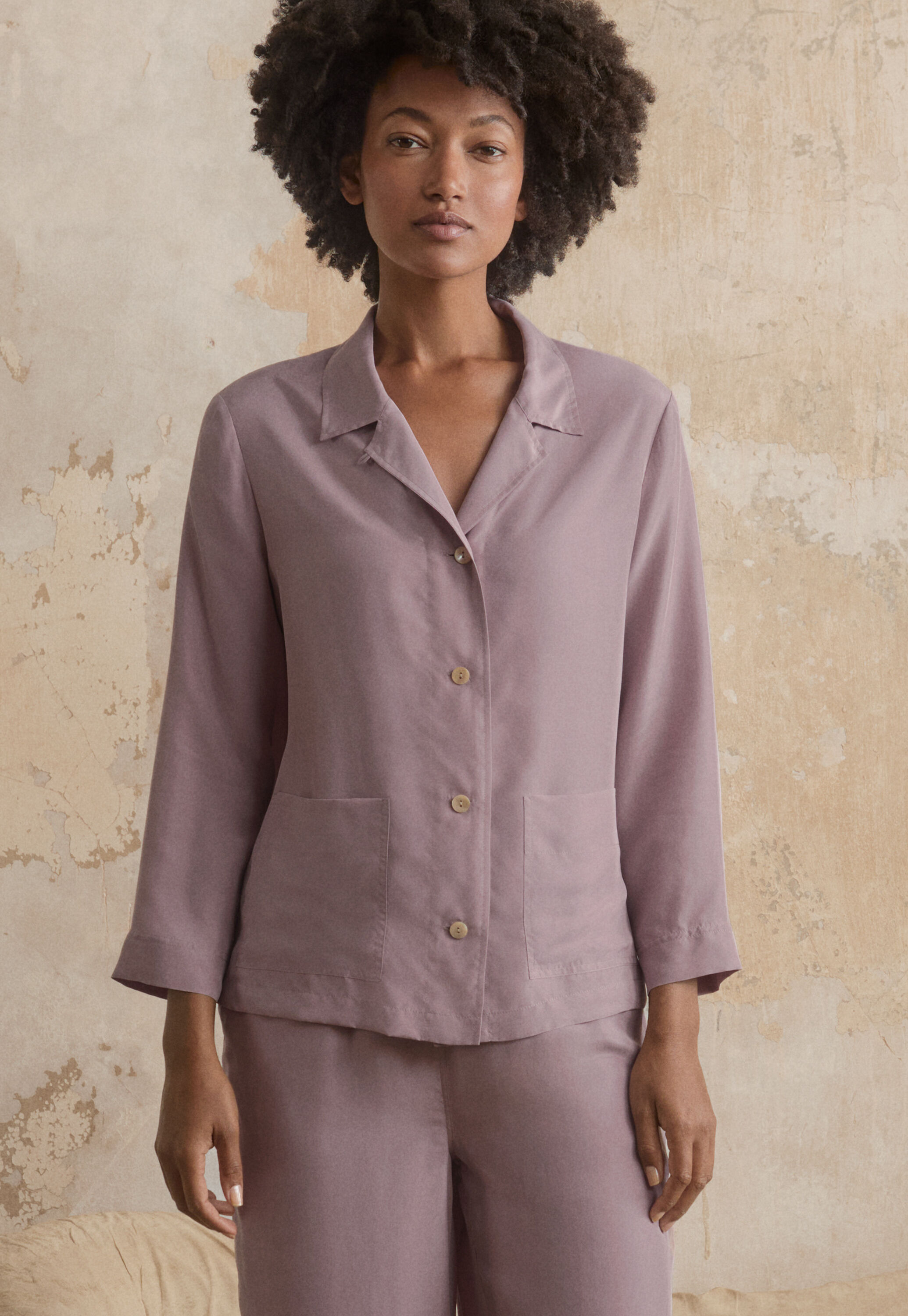 Pyjama aus Seide, Zartes Mauve, large