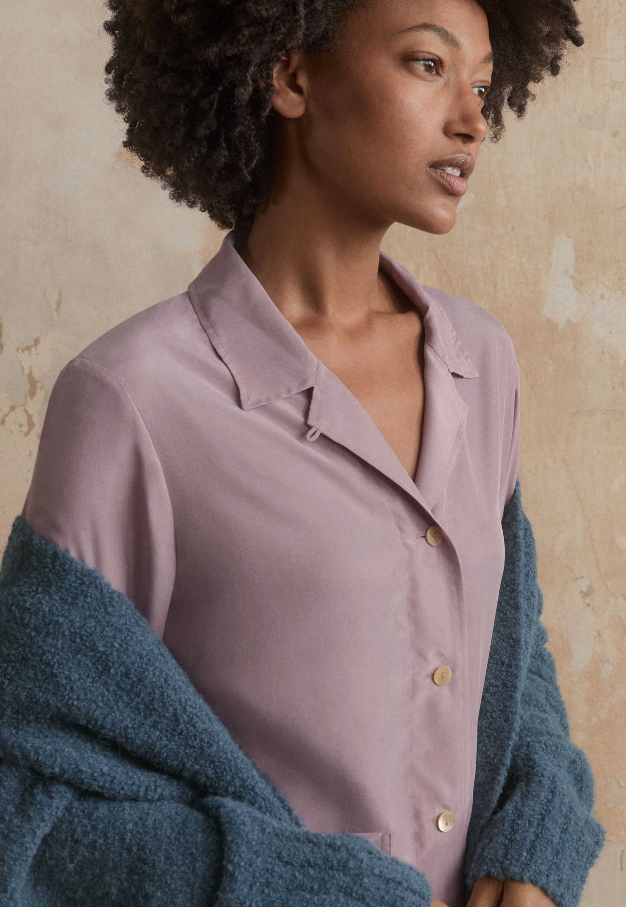 Pyjama aus Seide, Zartes Mauve, large