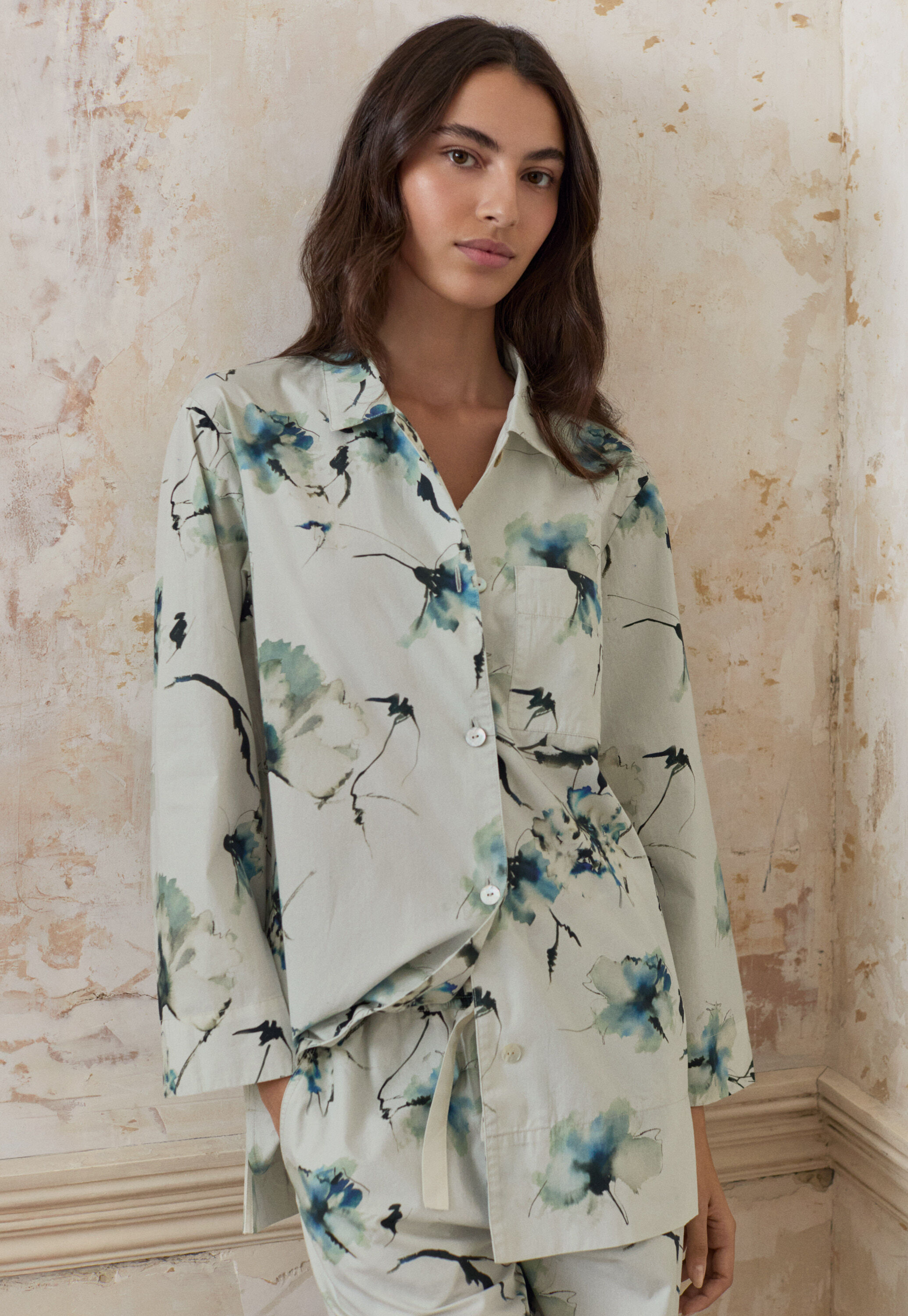 Pyjama mit Print, Perle, large