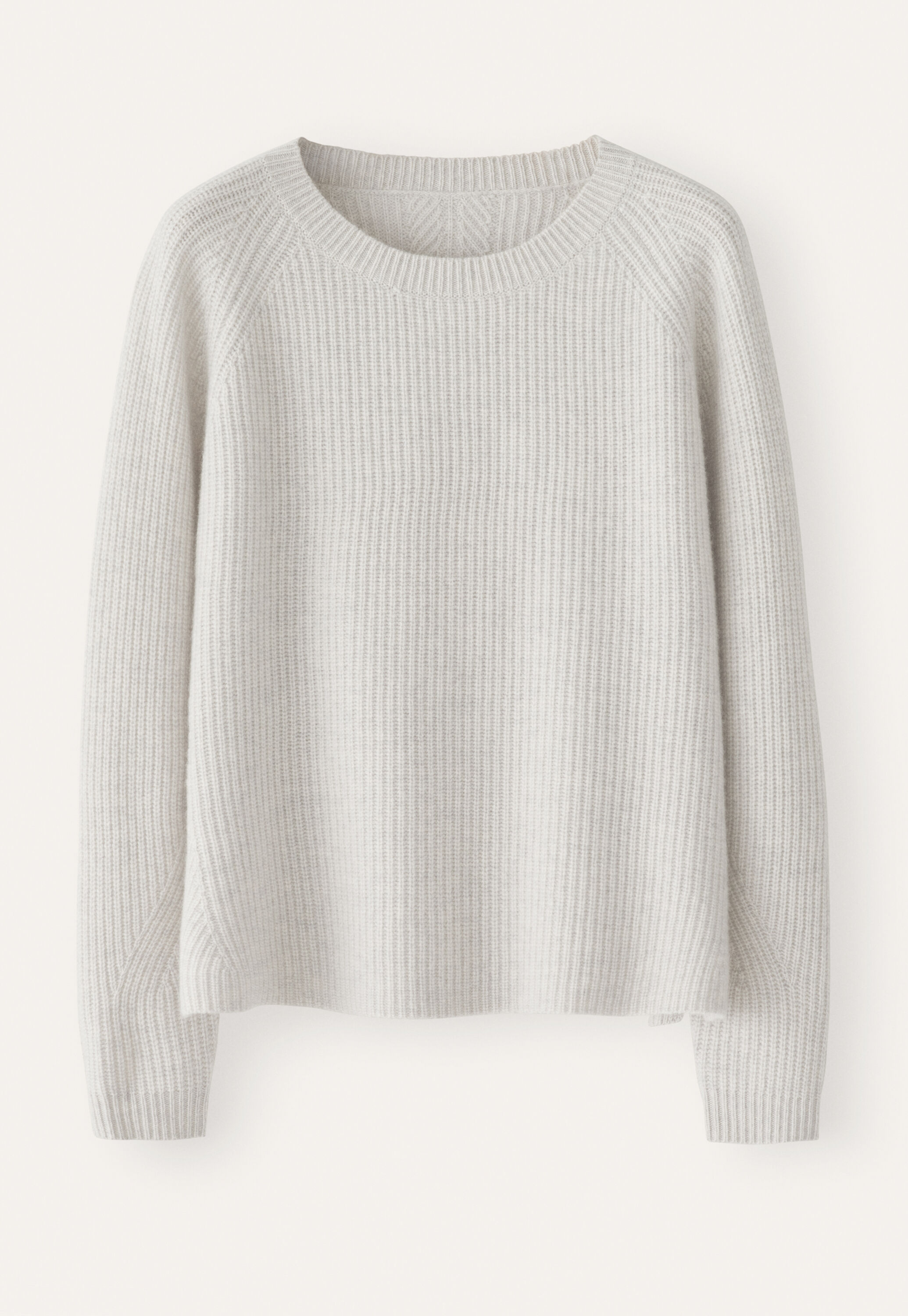 Gerippter Pullover mit Rundhalsausschnitt