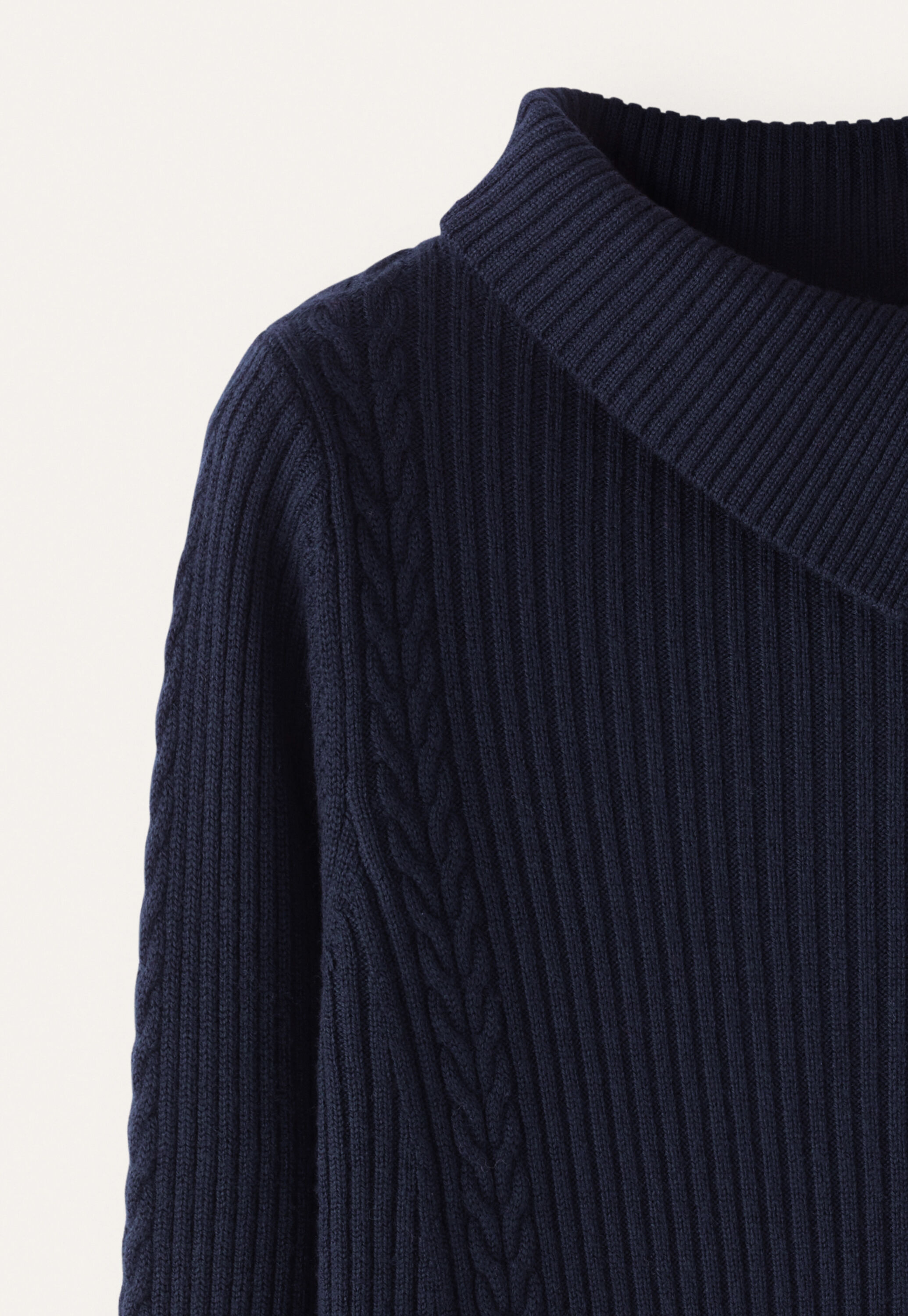 Pullover mit Ripp- und Zopfmuster