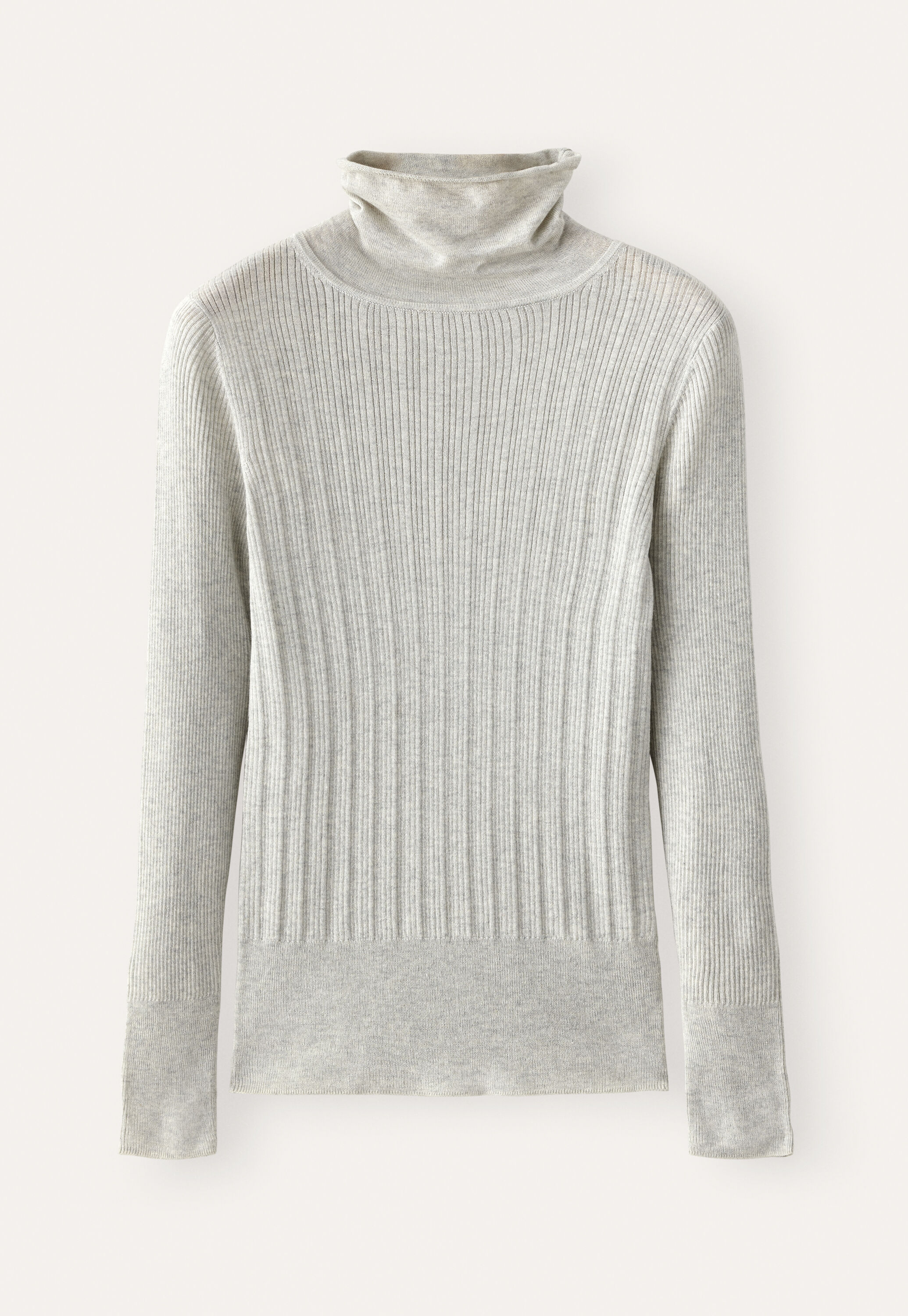 Gerippter Pullover, Ecrugrau, large