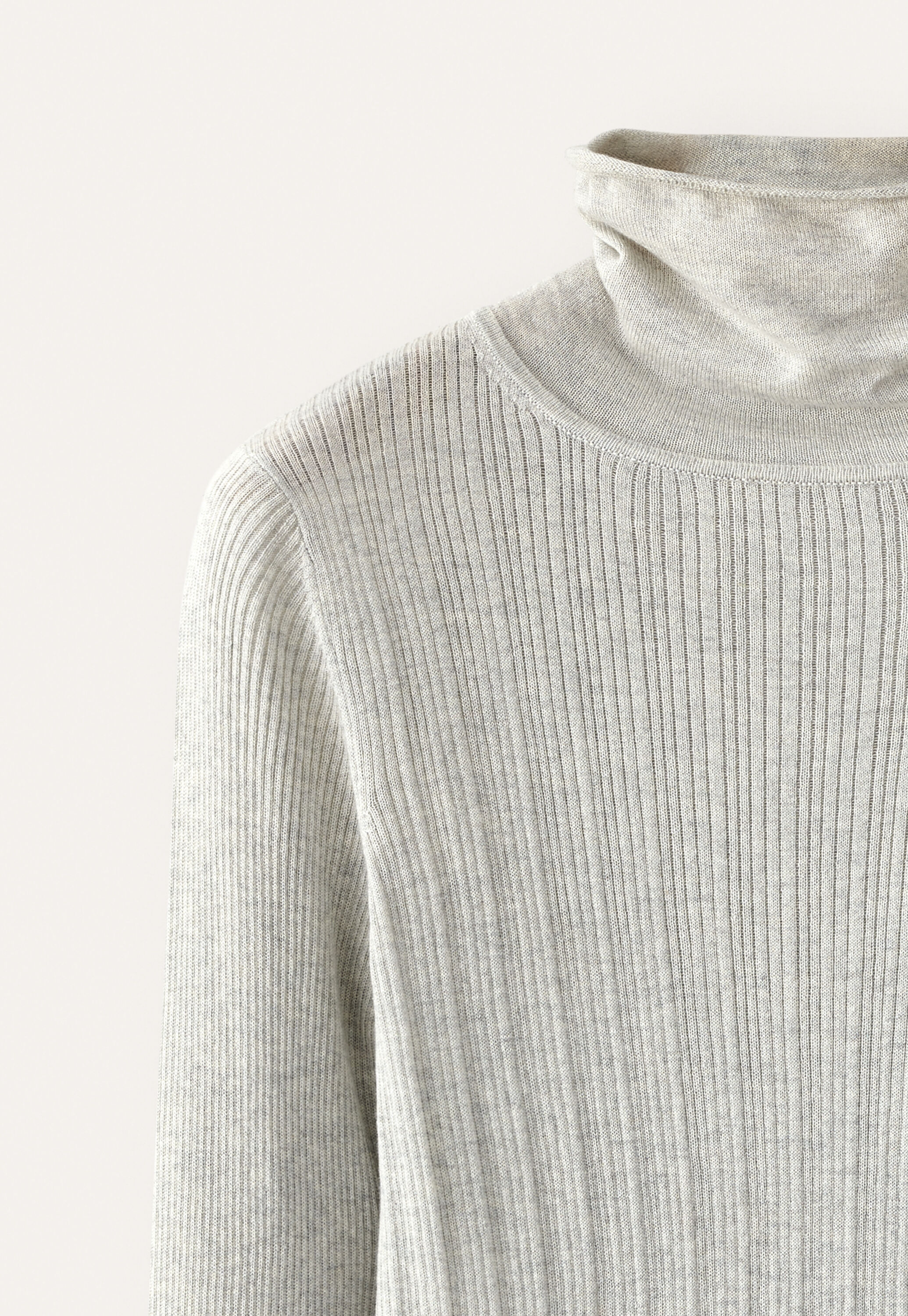 Gerippter Pullover, Ecrugrau, large