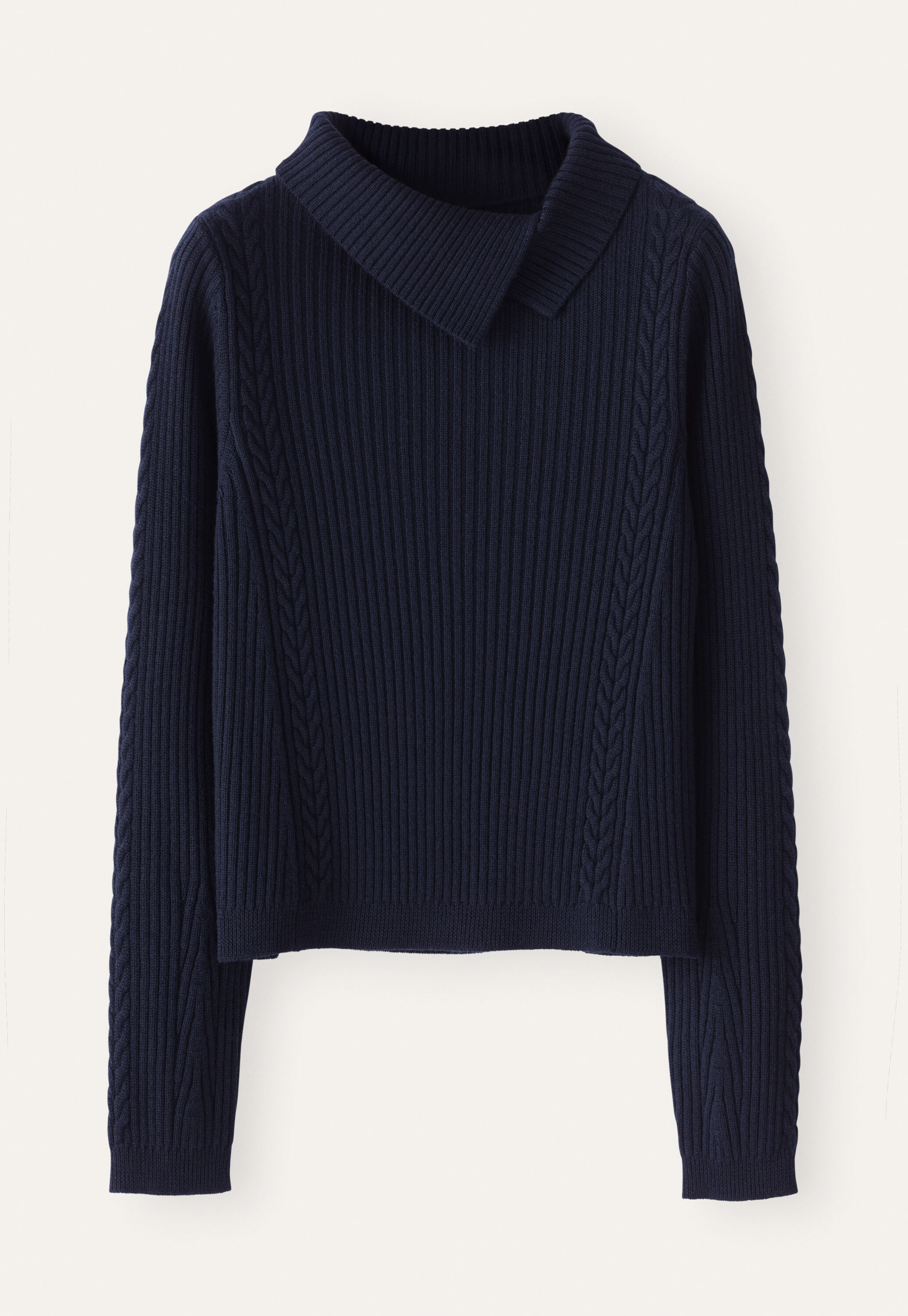 Pullover mit Ripp- und Zopfmuster