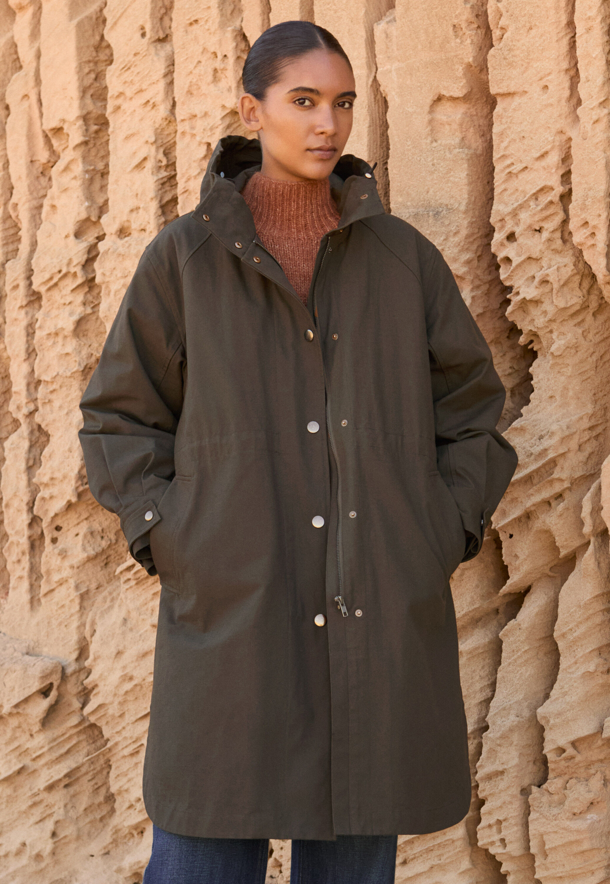 Parka mit Kapuze, Kakao, large