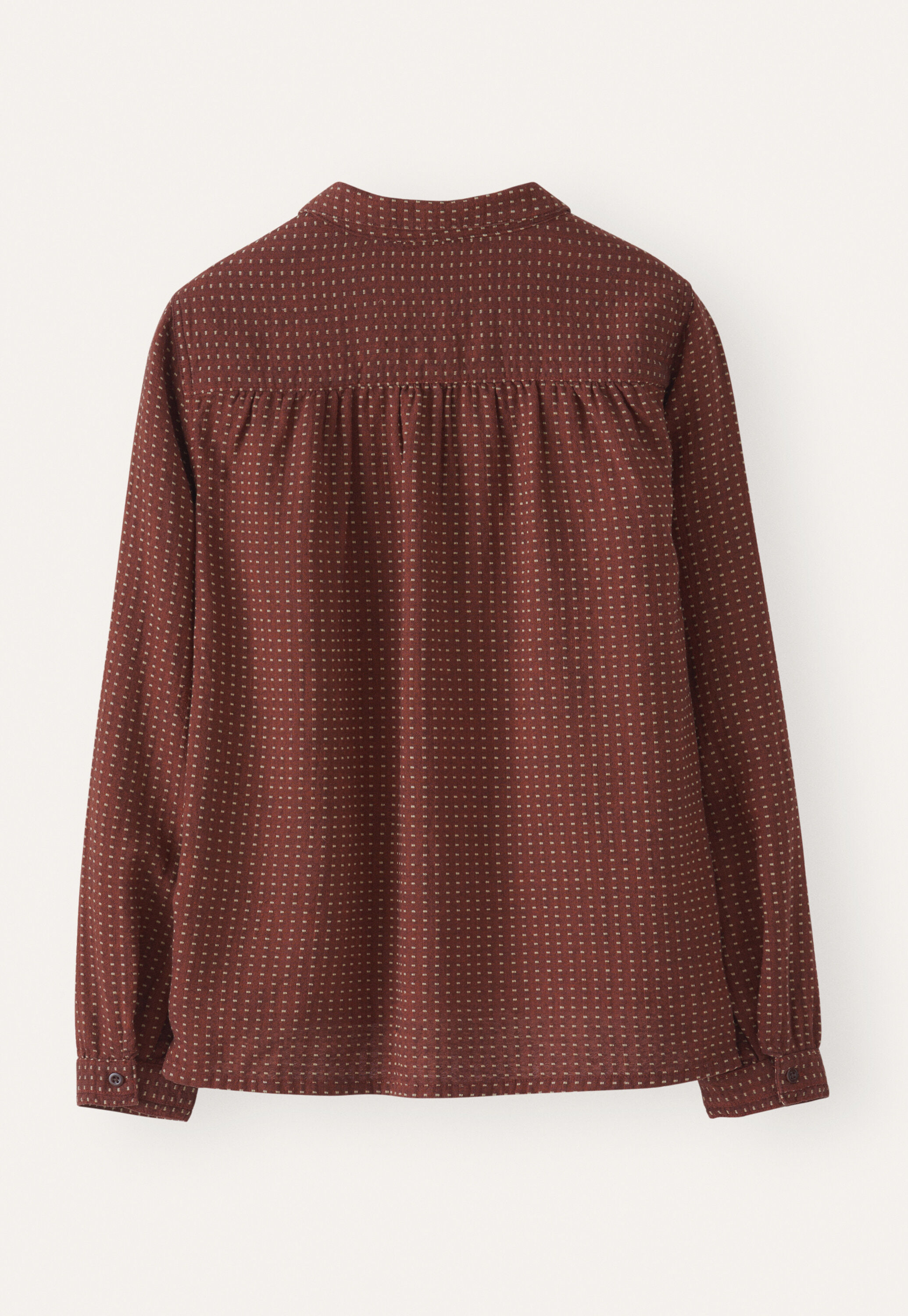 Bluse mit eingewebten Punkten, Rostrot, large
