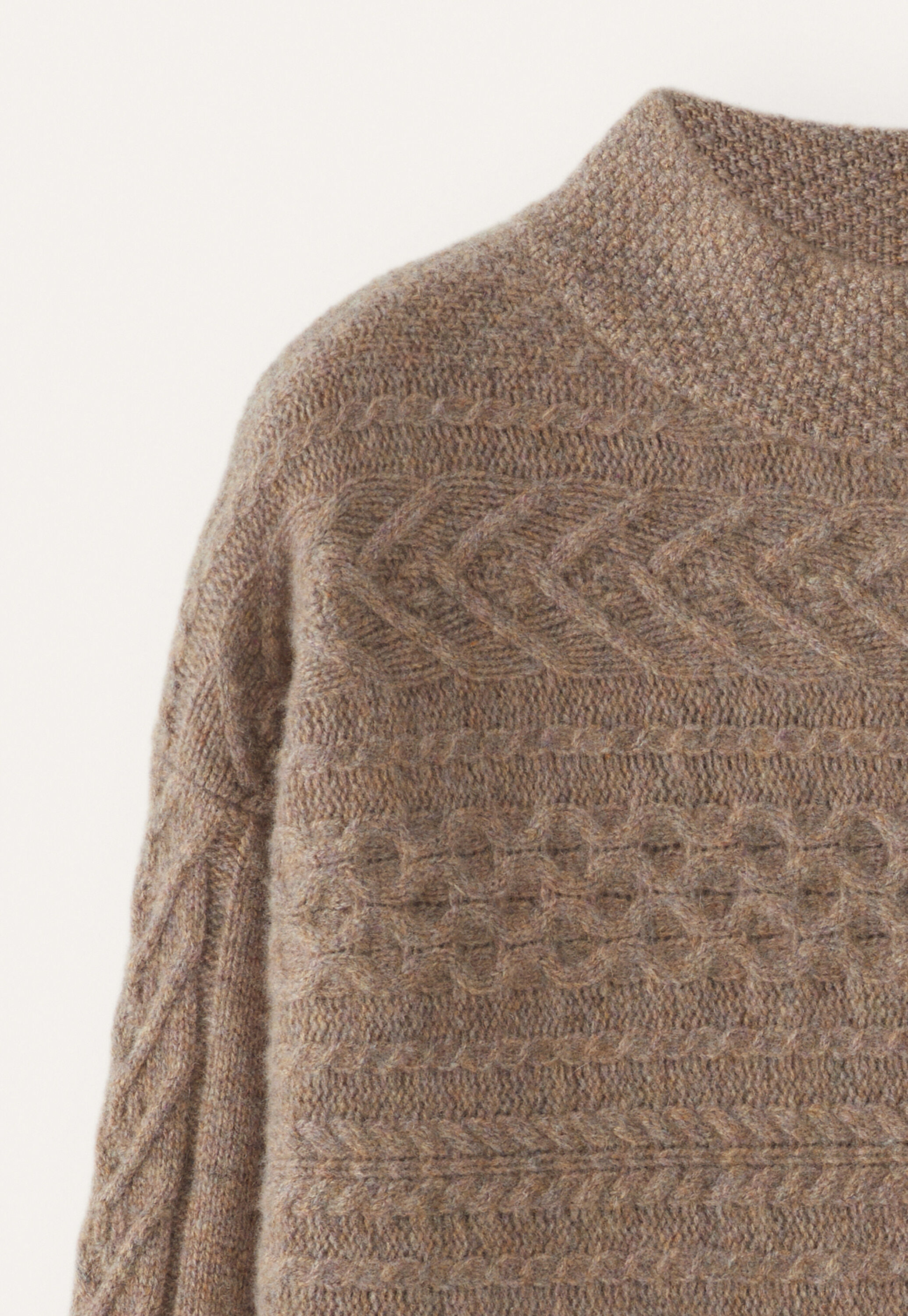 Pullover mit Zopfmuster, Caf&eacute; Latte, large