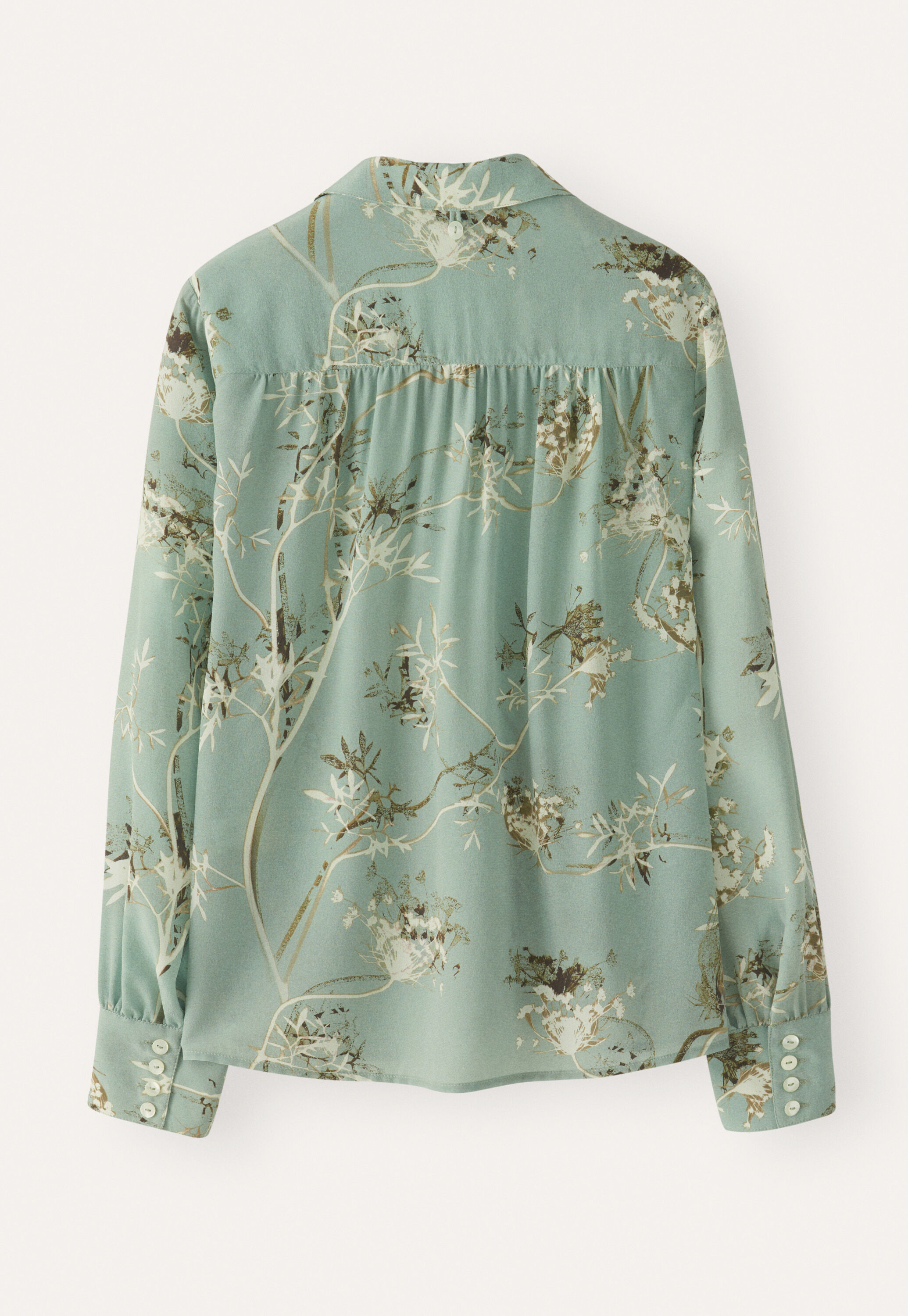 Schluppenbluse mit Print, Aqua, large