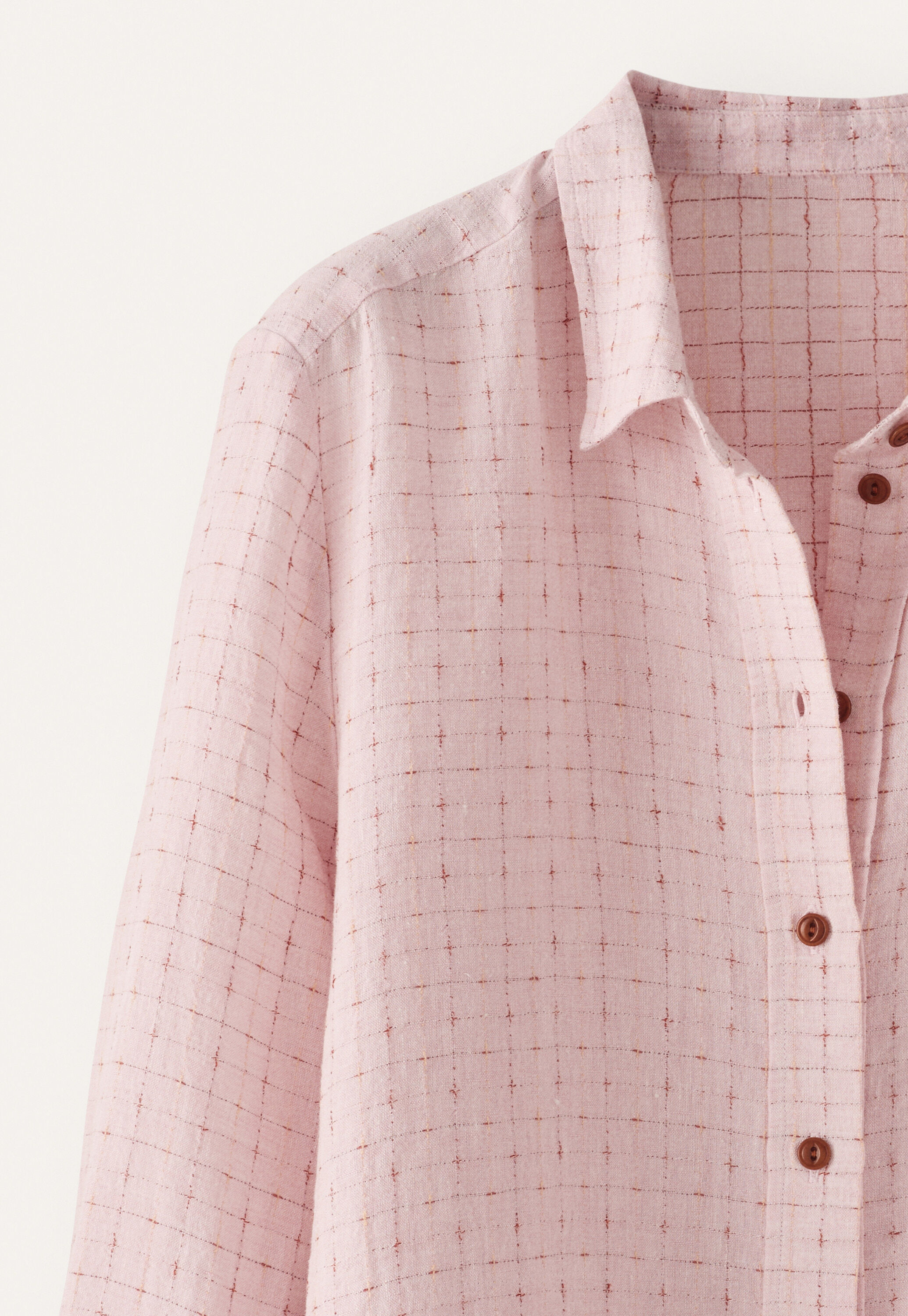 Bluse mit eingewebtem Kreuzmuster, Zartes Rosa, large