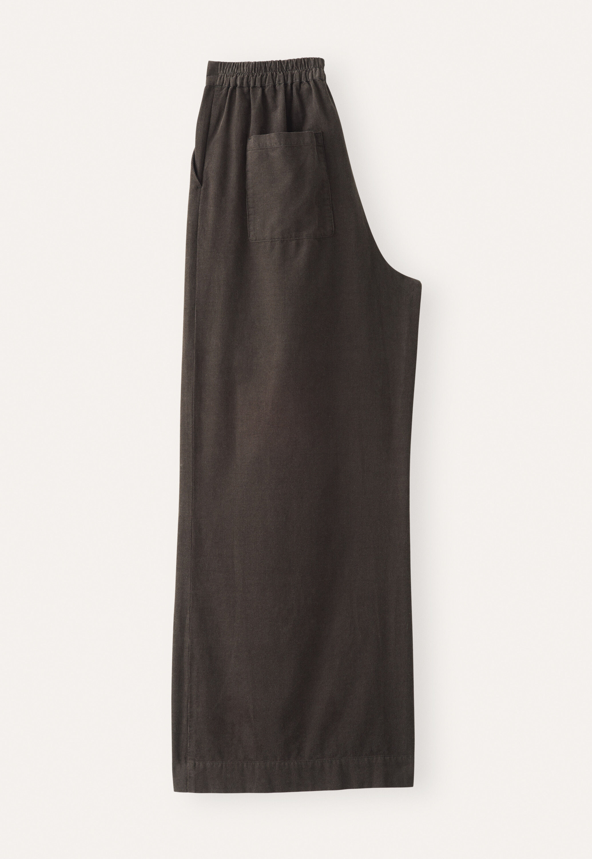 Weitbeinige Hose aus Feincord, Esspresso, large