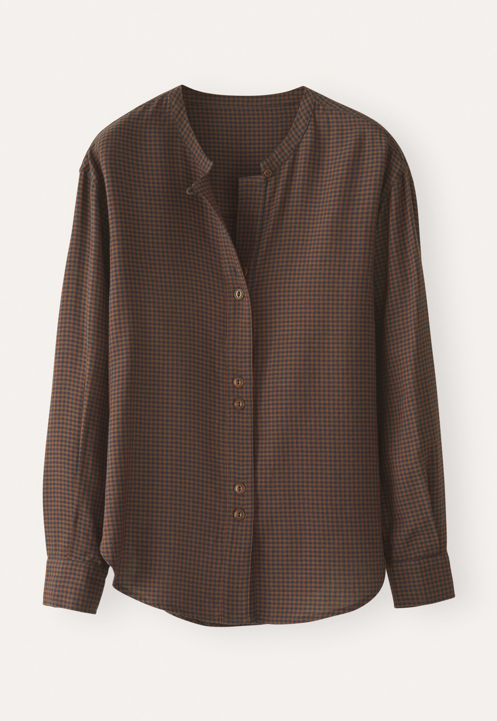 Vichy-Karo-Bluse, Mitternacht/Koralle, large