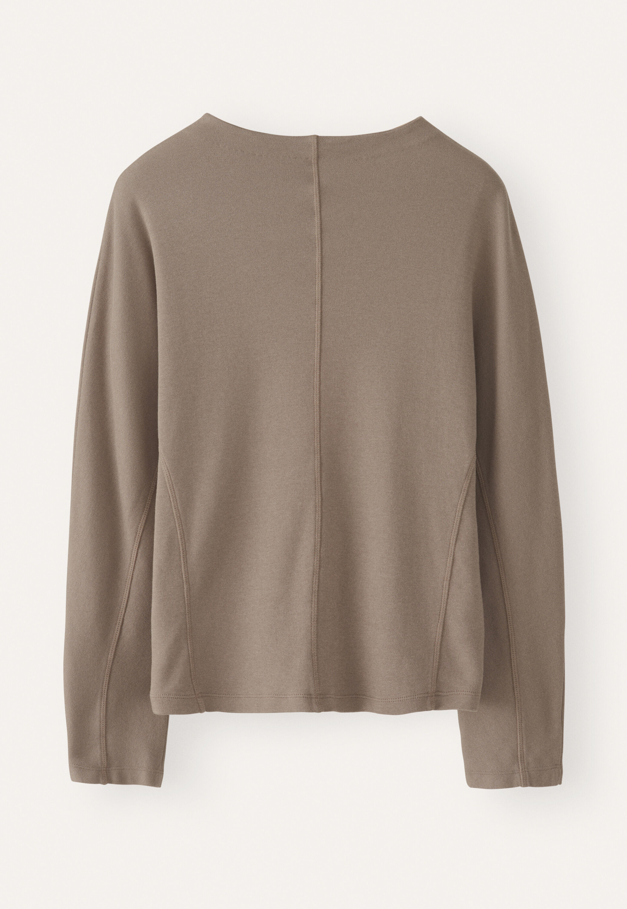 Jersey-Oberteil mit hohem Kragen, Dunkler Nerz, large