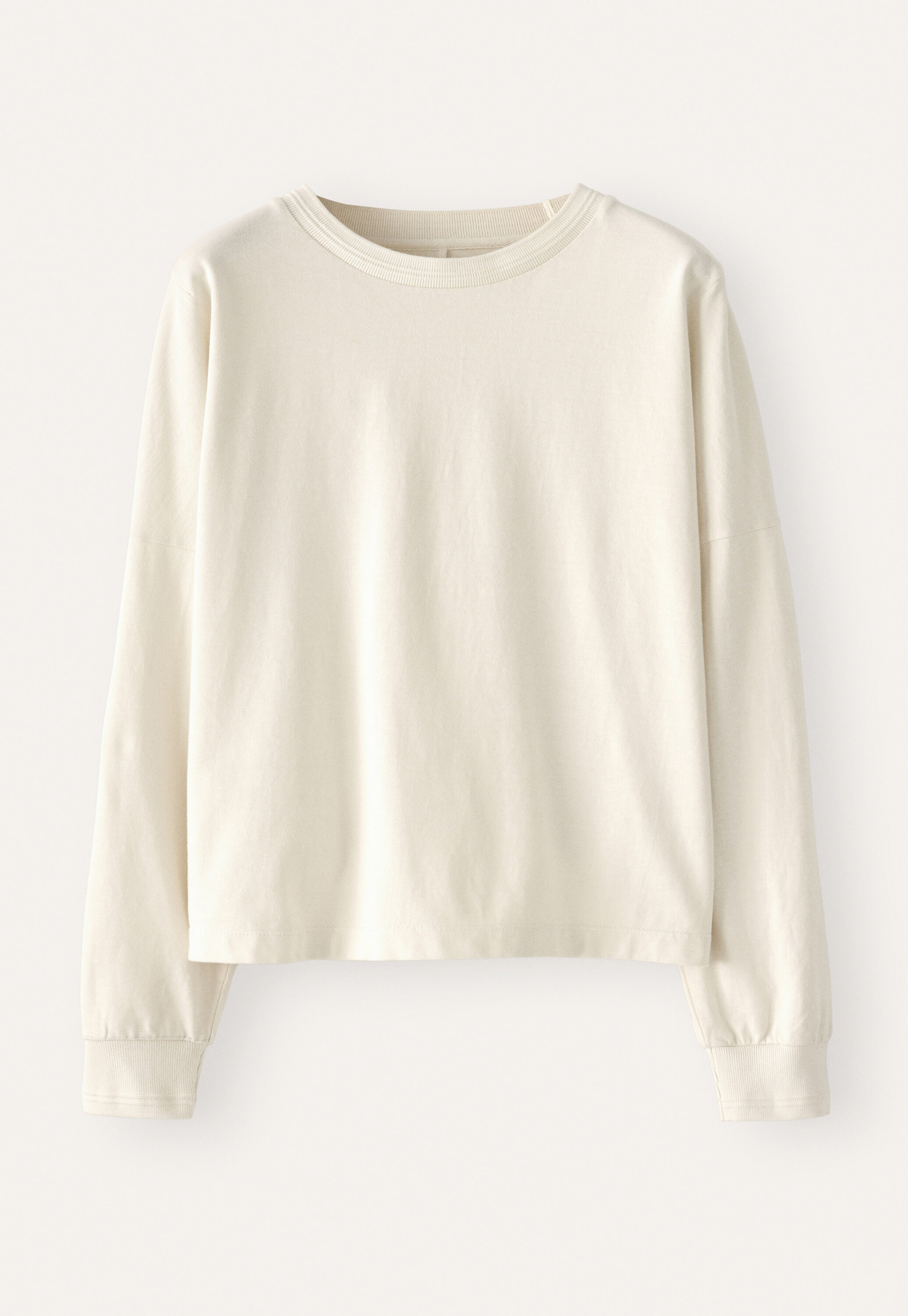 Sweatshirt aus pigmentgef&auml;rbtem Jersey, Pergament, large