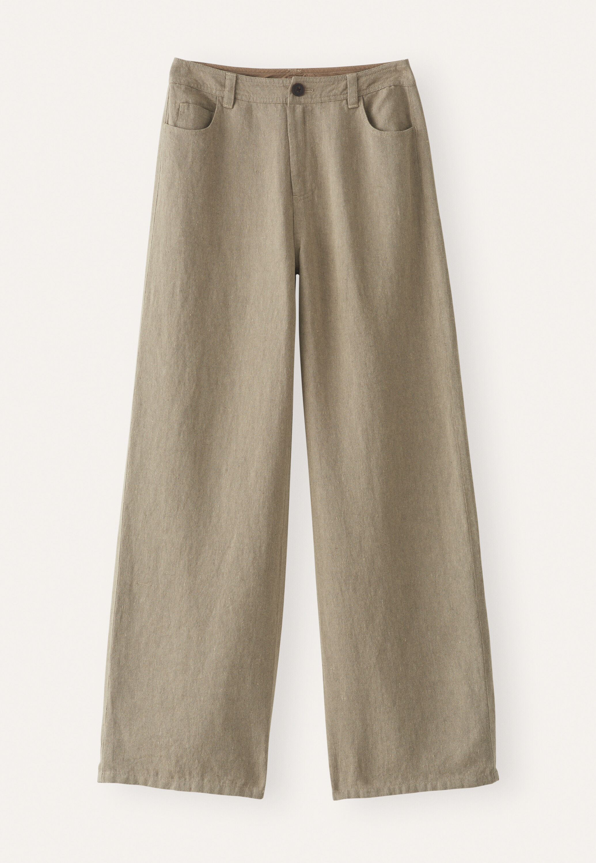 Weite Hose mit geradem Bein, Taupe, large