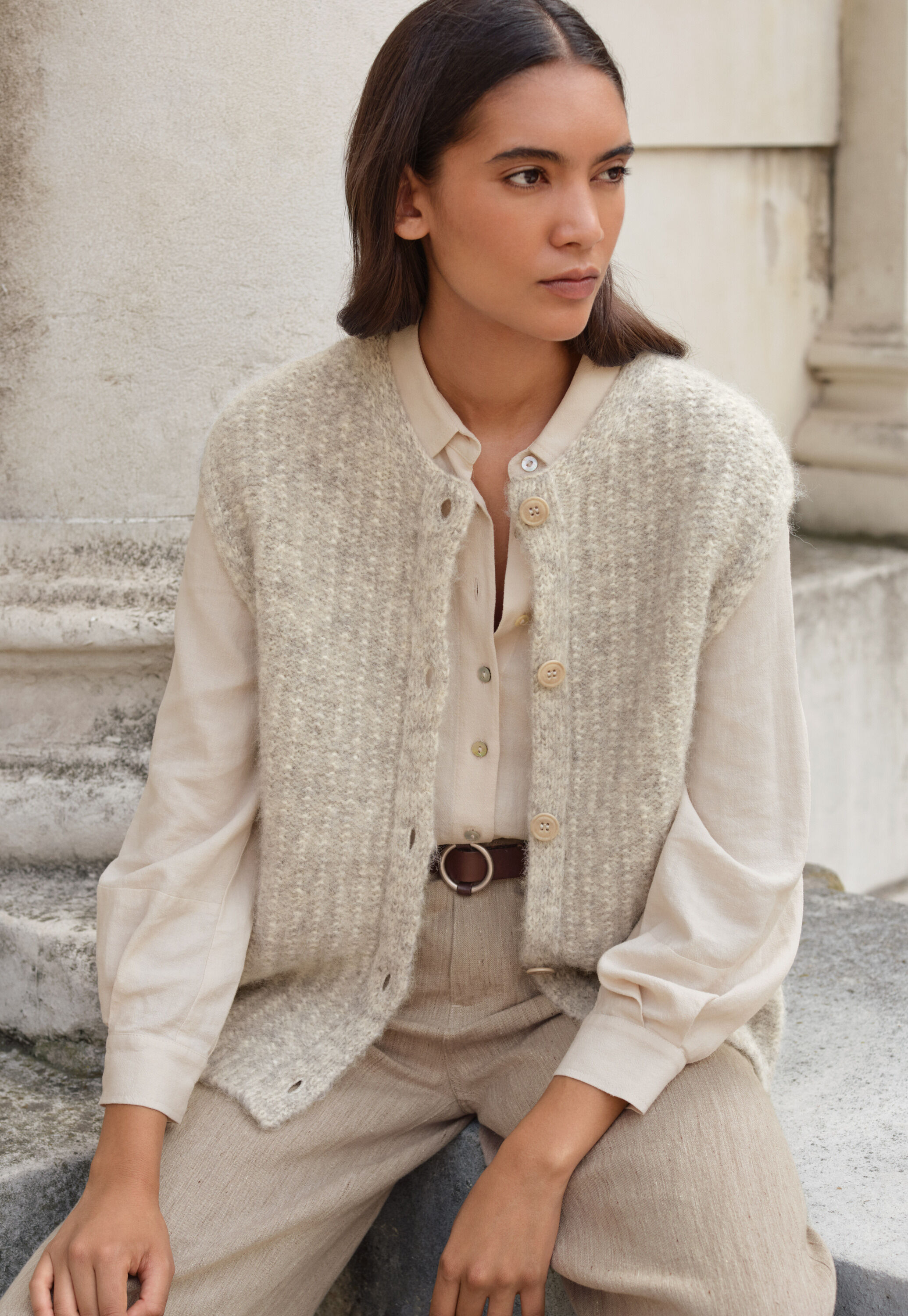 &Auml;rmelloser Cardigan