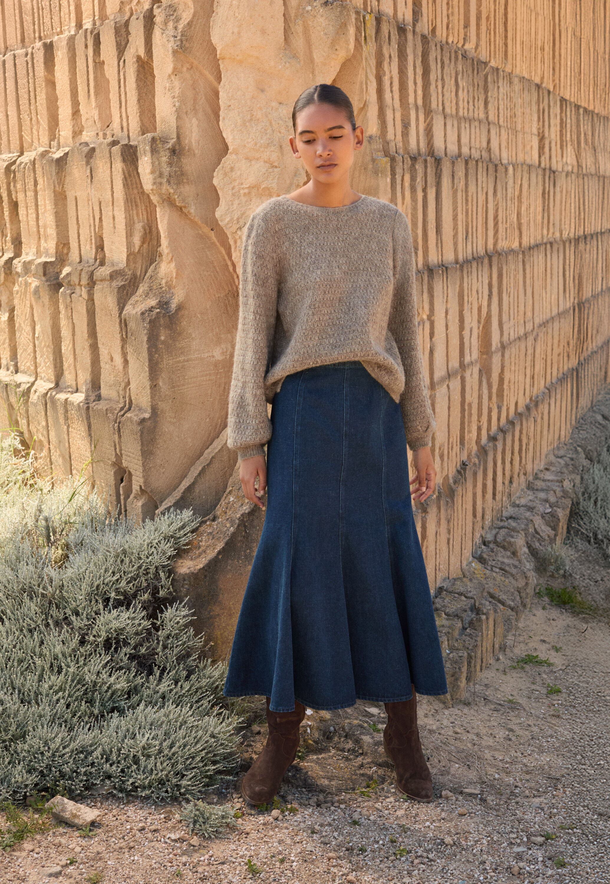 Kleid mit Peplum-Saum