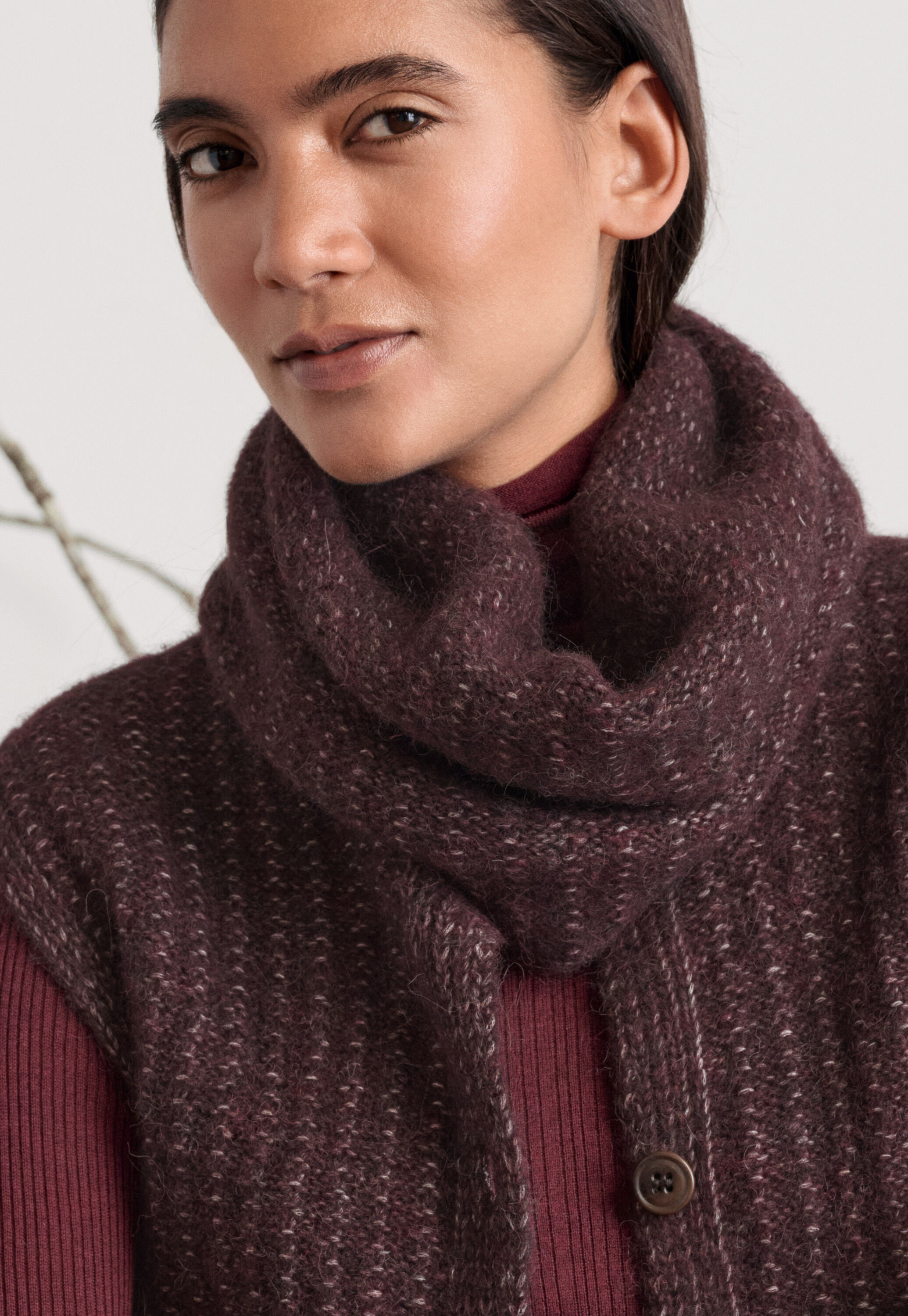 Strick-Snood, Maronenbraun, large