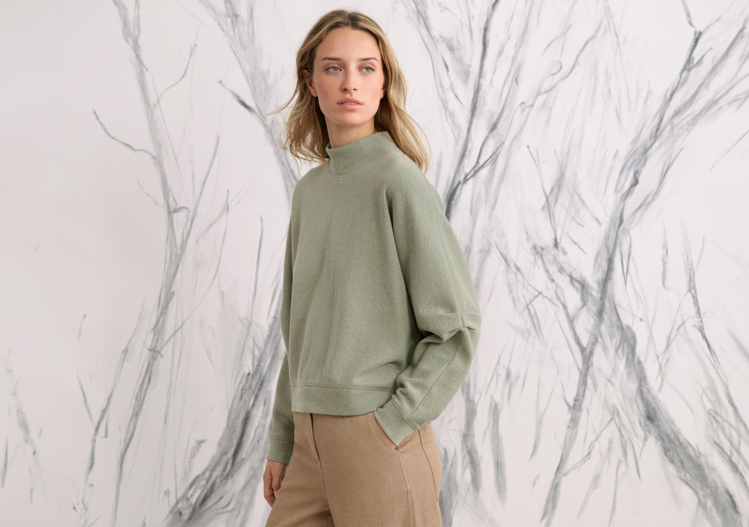 Sweatshirt mit Falten&auml;rmeln