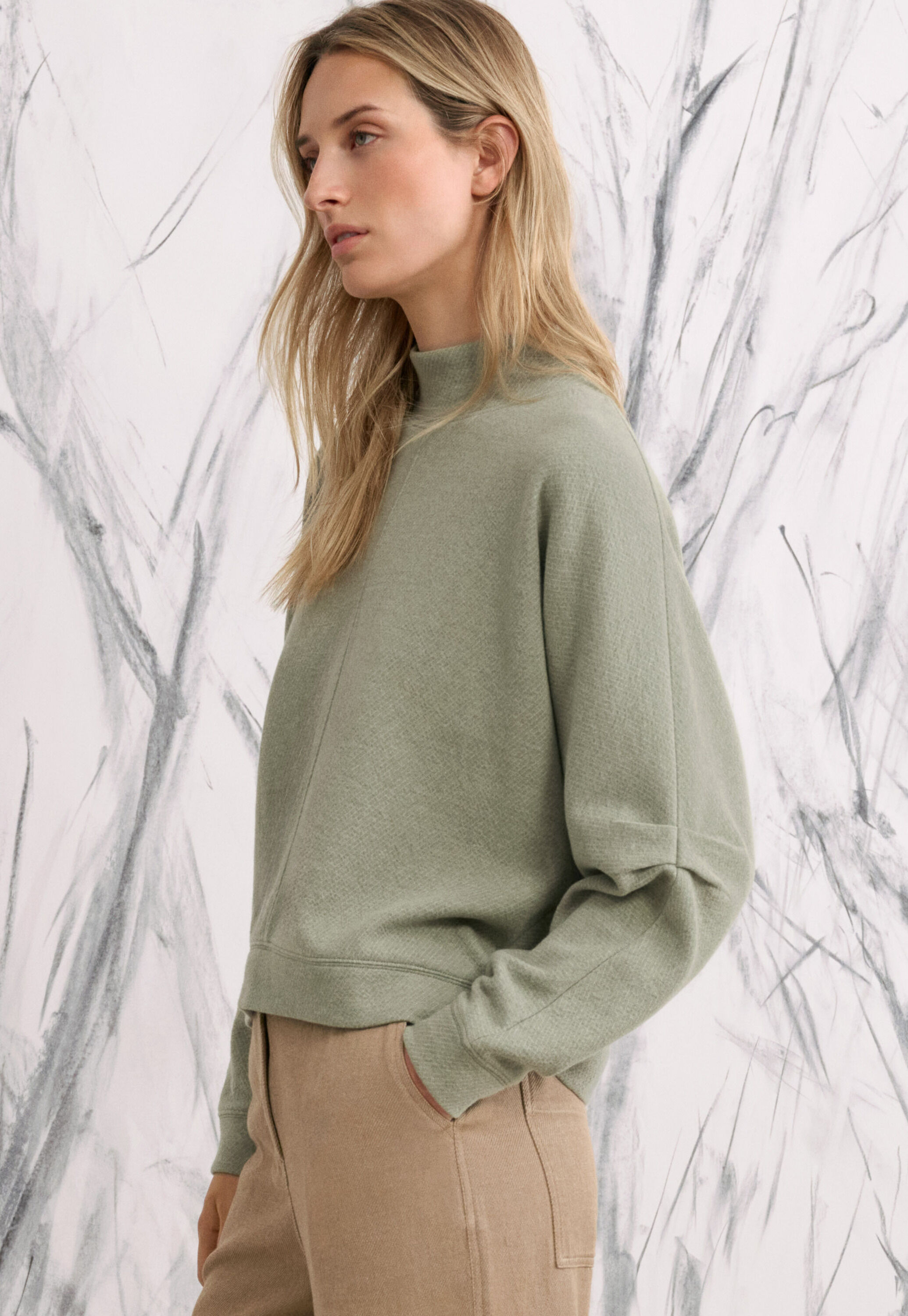 Sweatshirt mit Falten&auml;rmeln