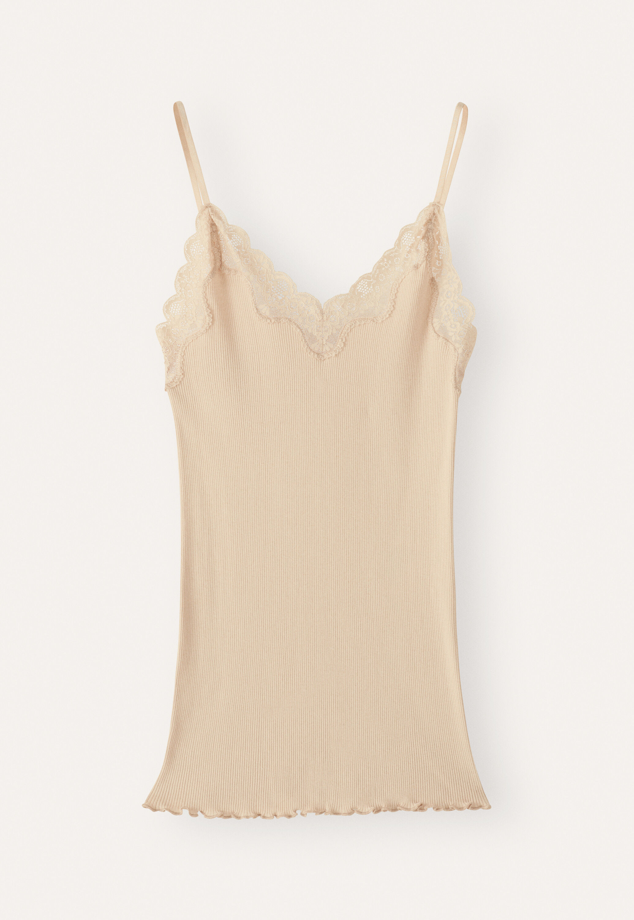 Tr&auml;ger-Top mit Spitzenbesatz, Creme, large