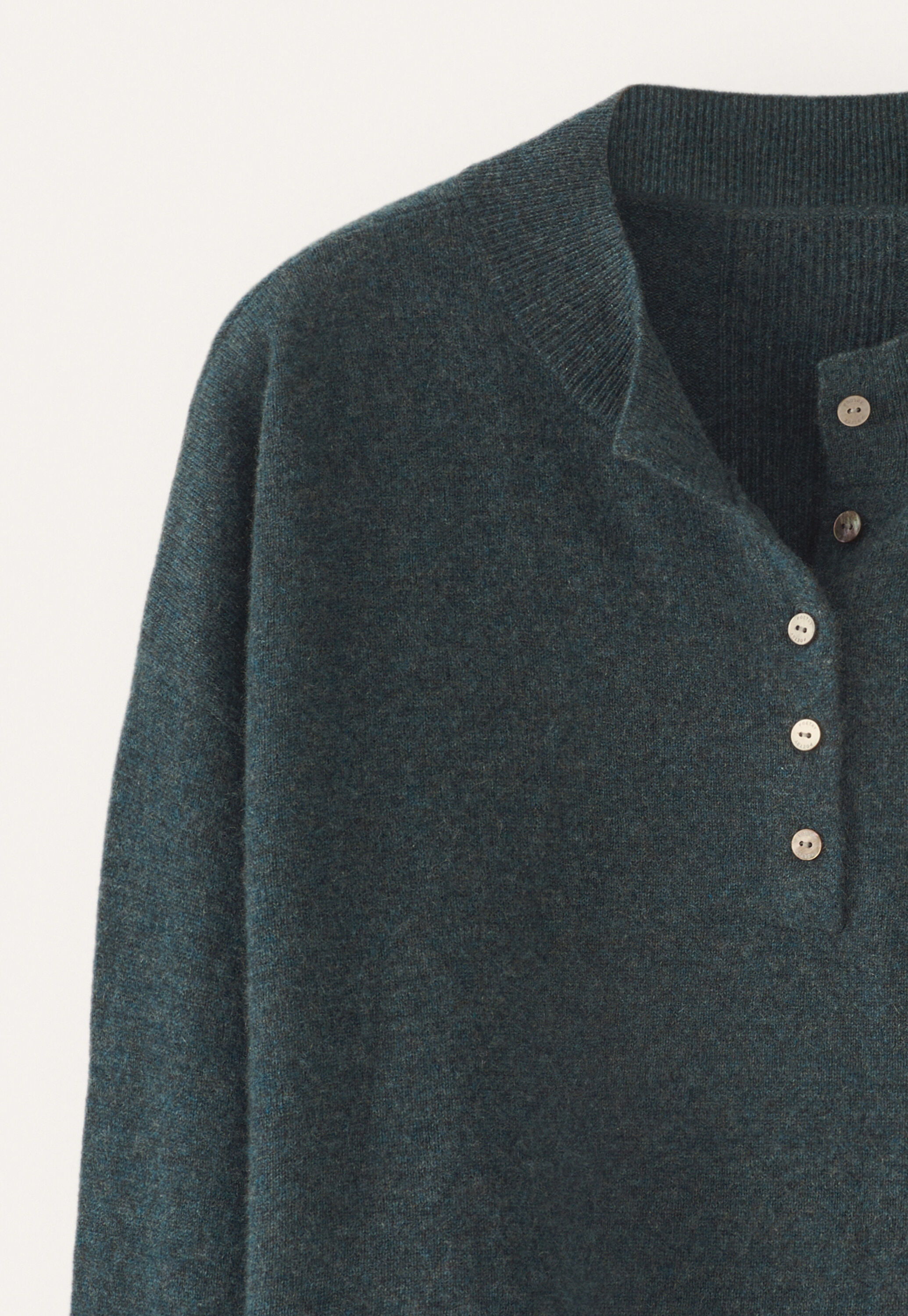 Pullover mit Knopfleiste, Petrol-Schiefer, large