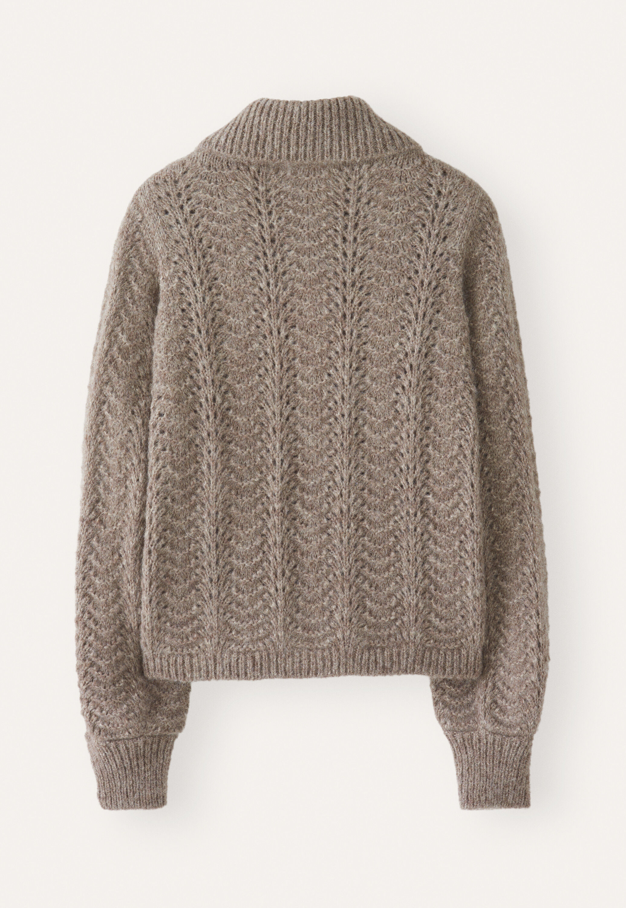Pointelle-Cardigan, Taupe-Braun, large