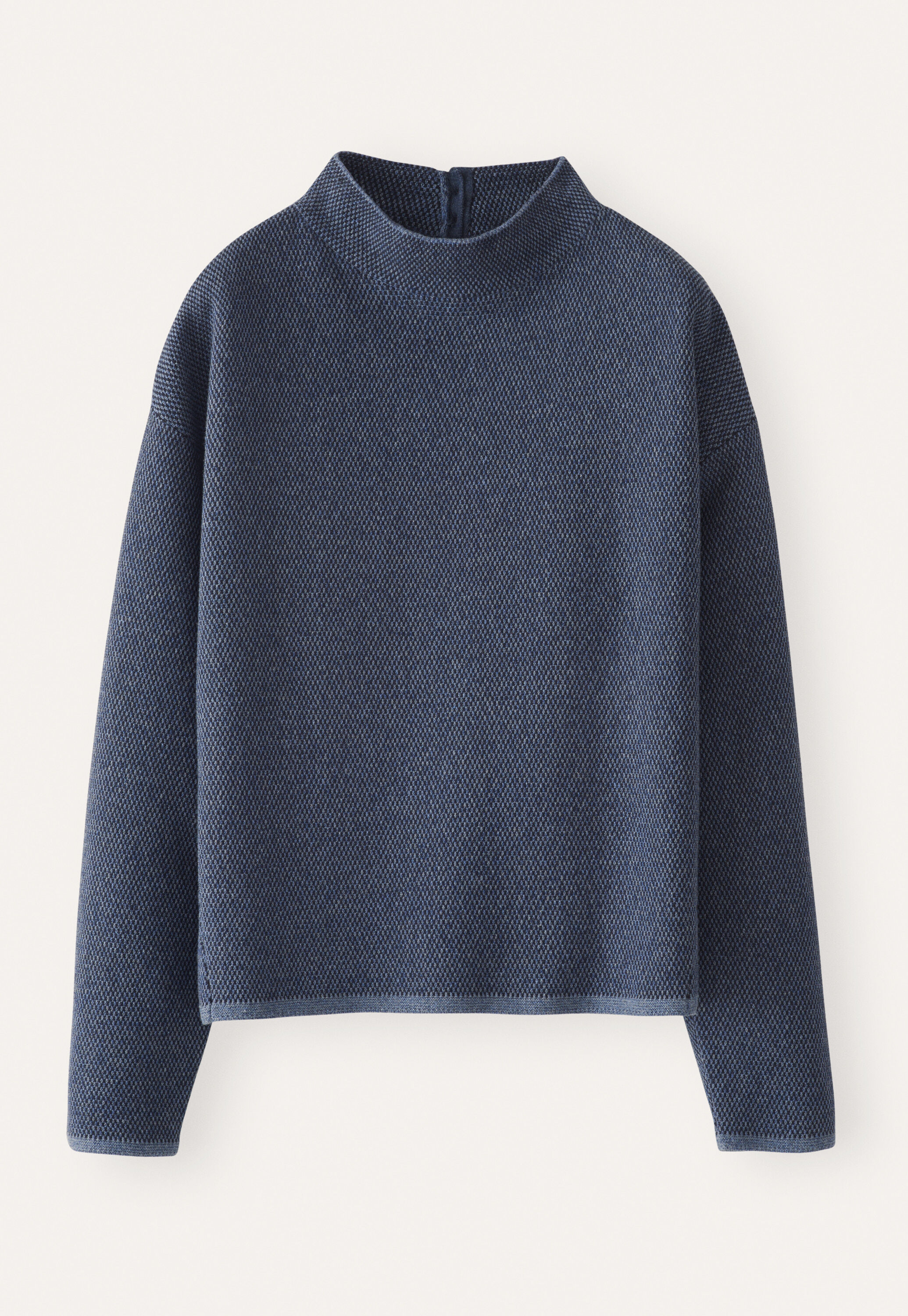 Pullover mit Trichterkragen, Dunkelblau, large