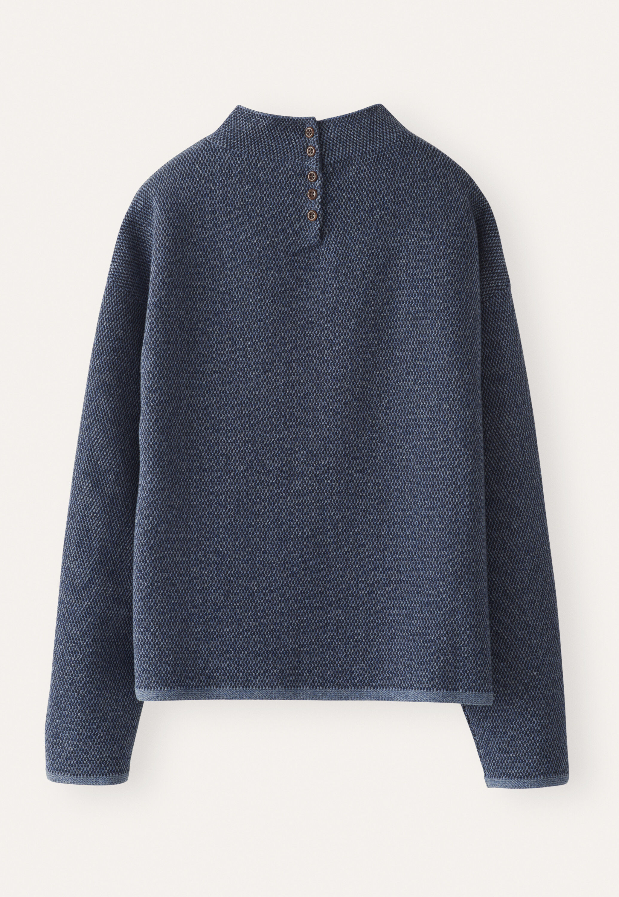 Pullover mit Trichterkragen, Dunkelblau, large