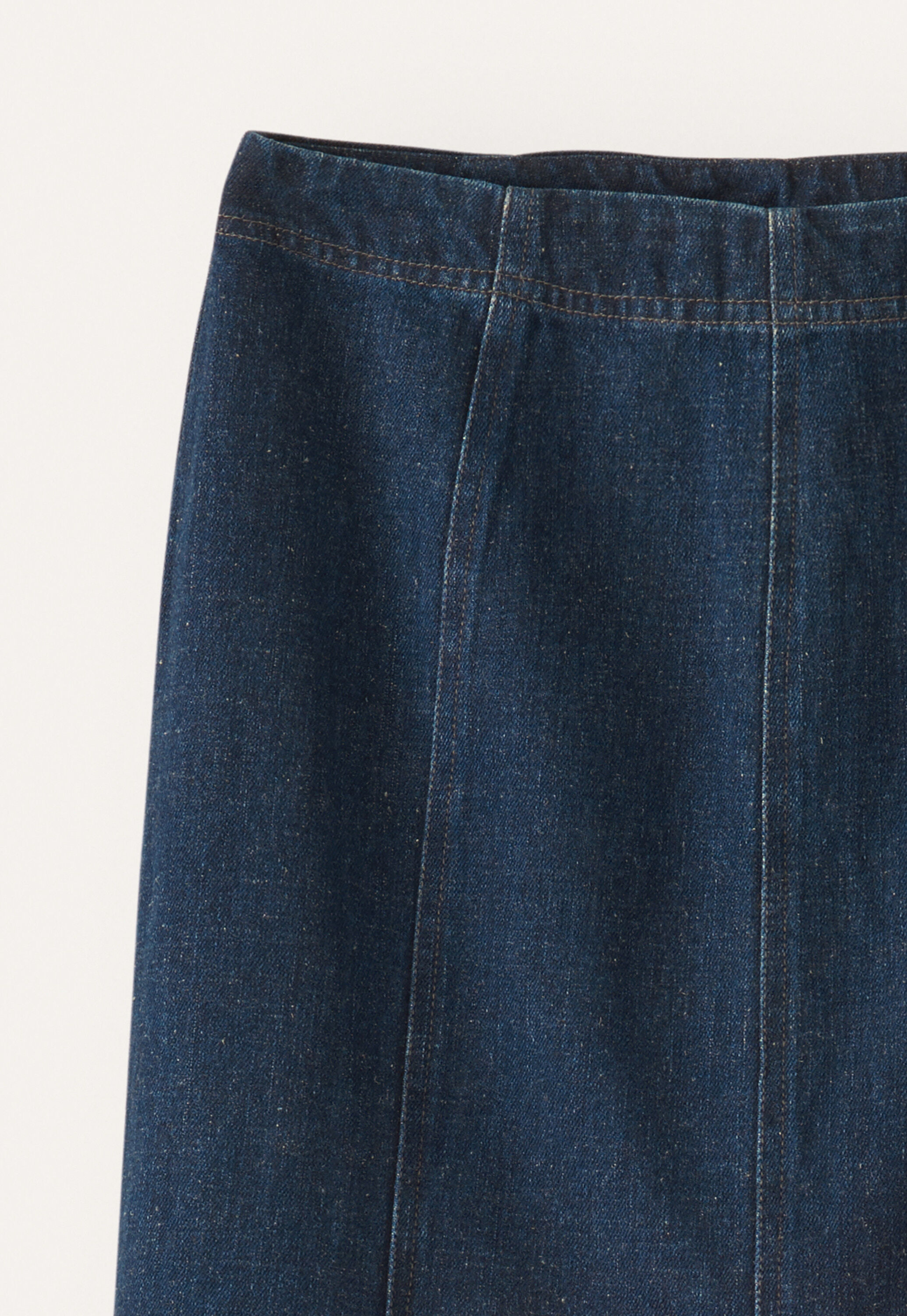 Rock mit Teilungsn&auml;hten, Dunkler Denim, large
