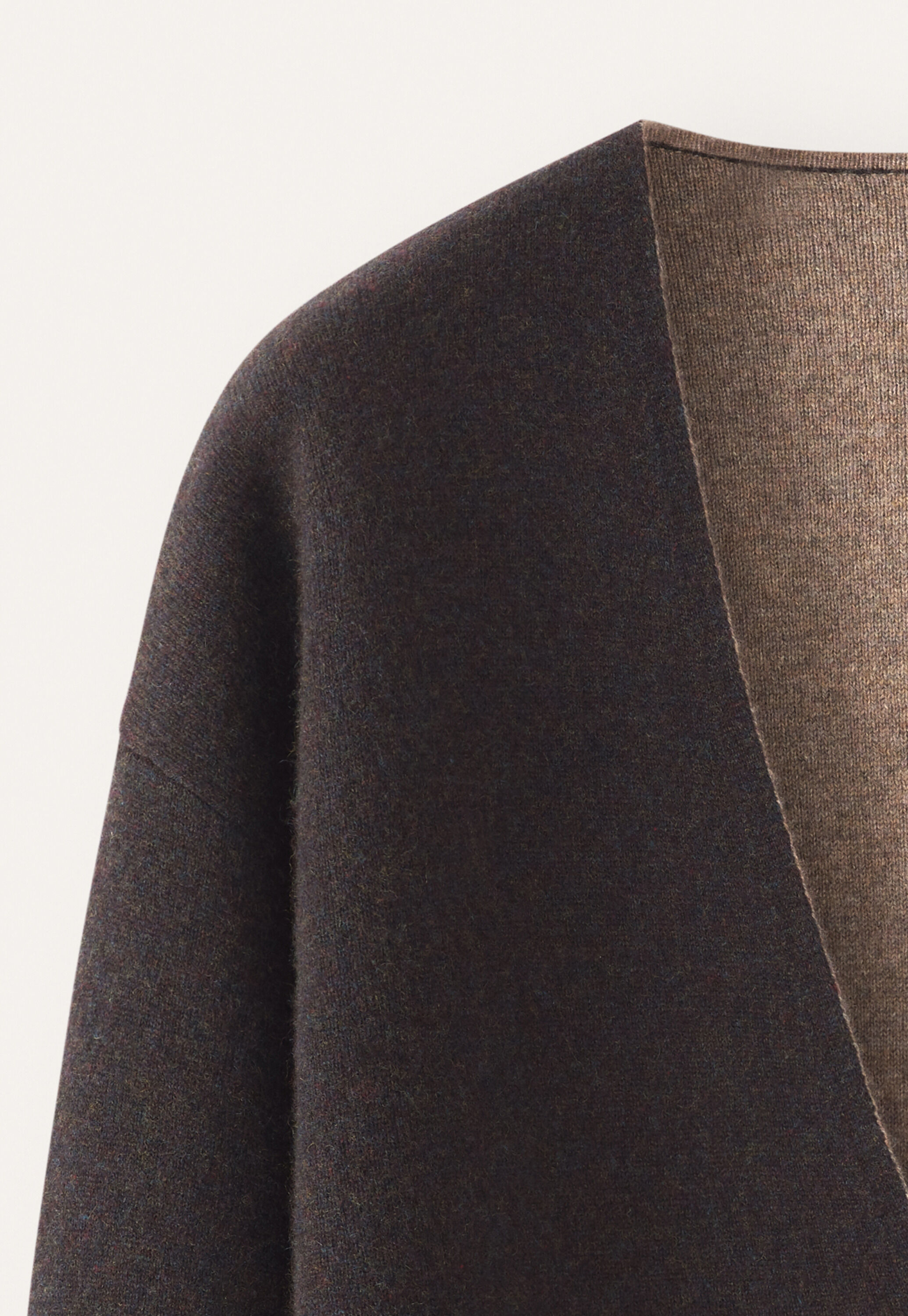 Zweifarbiger Doppelstrick-Cardigan