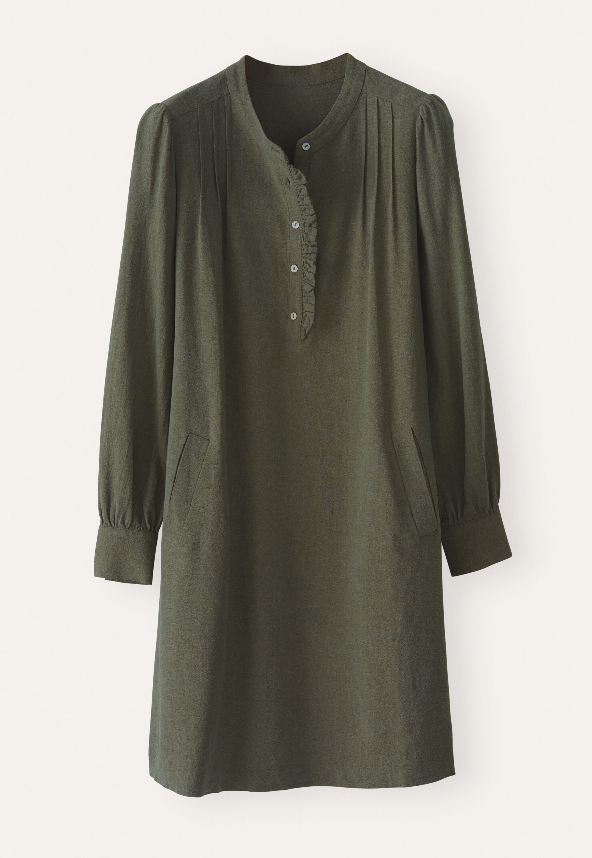 Kleid mit Frontfalten, Dukles Khaki, large