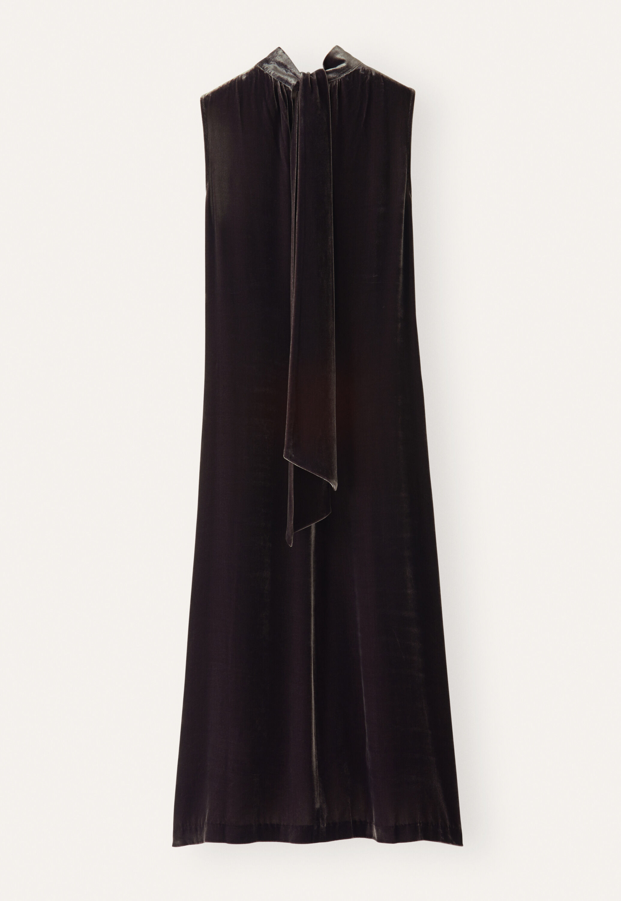 &Auml;rmelloses Kleid mit Bindeband, Dunkle Maulbeere, large