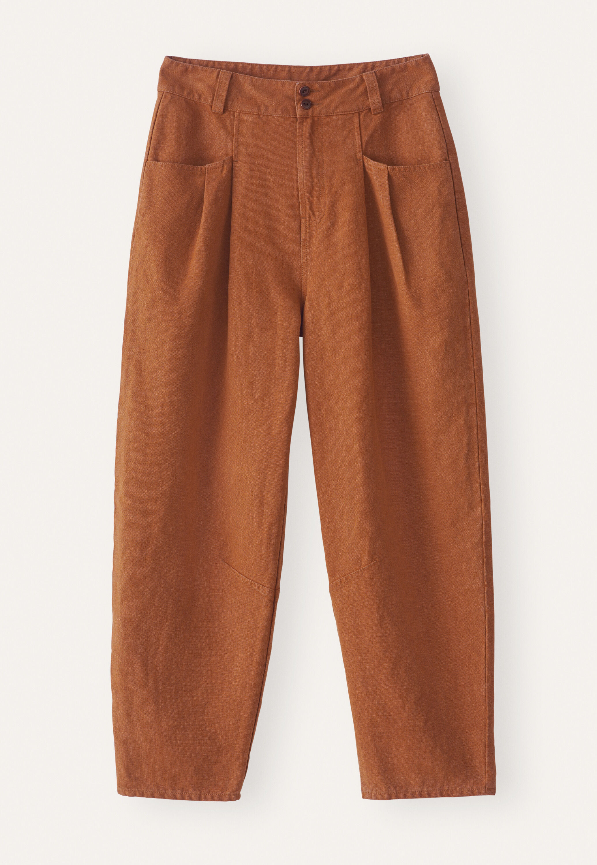 Schmal zulaufende Hose, Kastanie, large