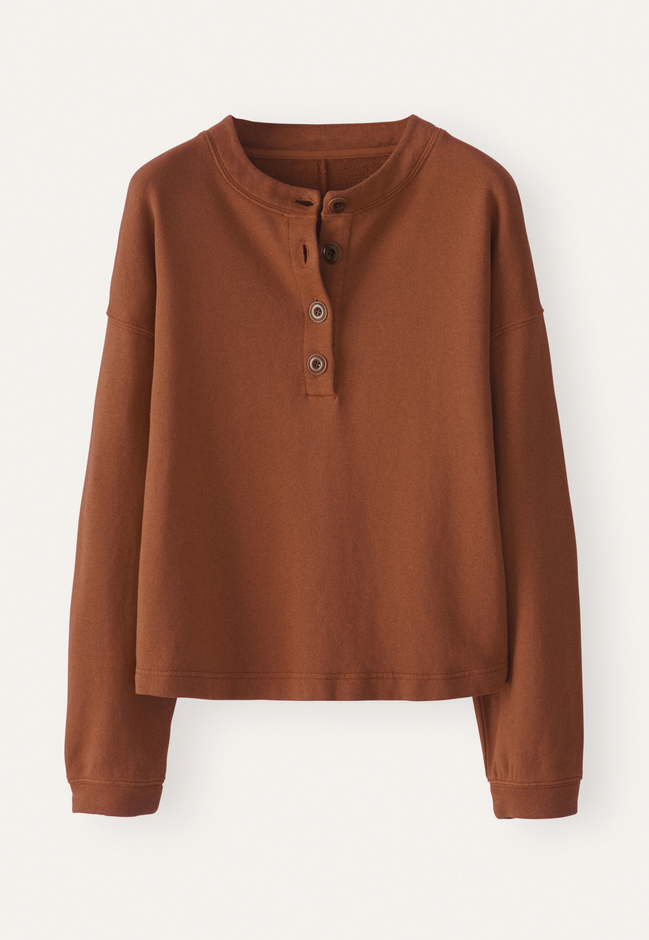 Jersey-Oberteil mit Knopfleiste, Chili-Rost, large