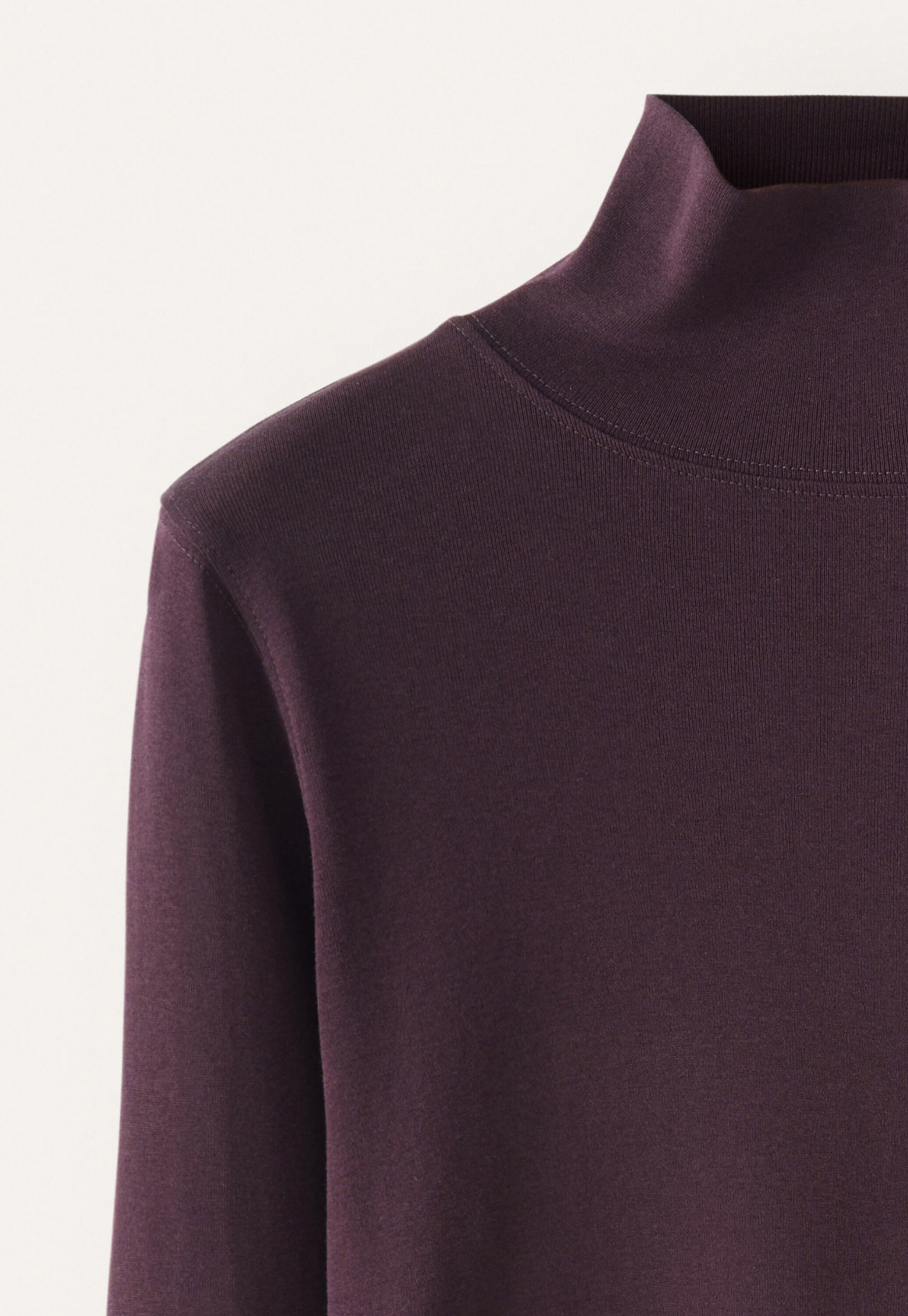 Jersey-Oberteil mit Stehkragen, Brombeere, large