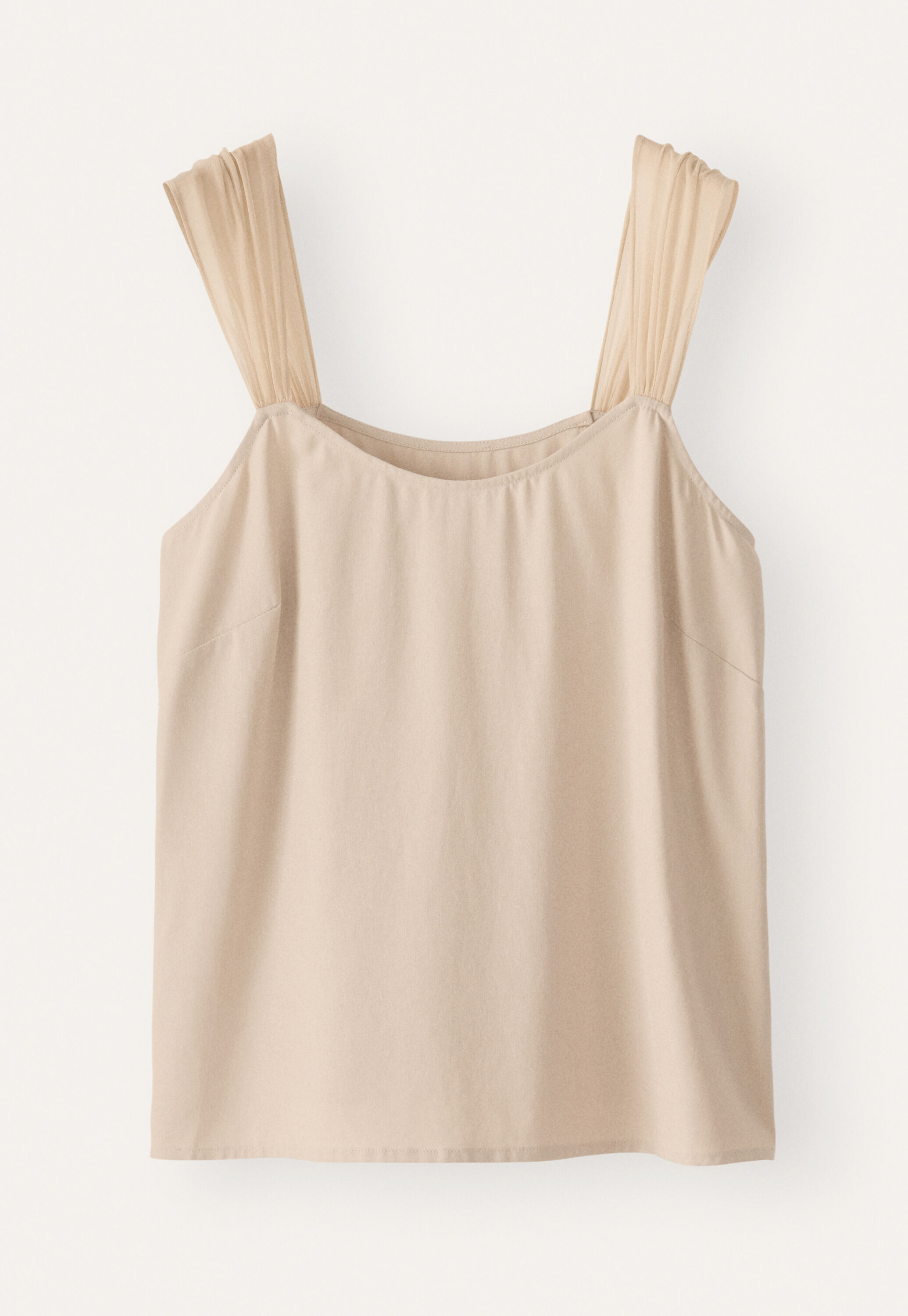 Camisole mit Chiffontr&auml;gern, Zartes Rehbraun, large