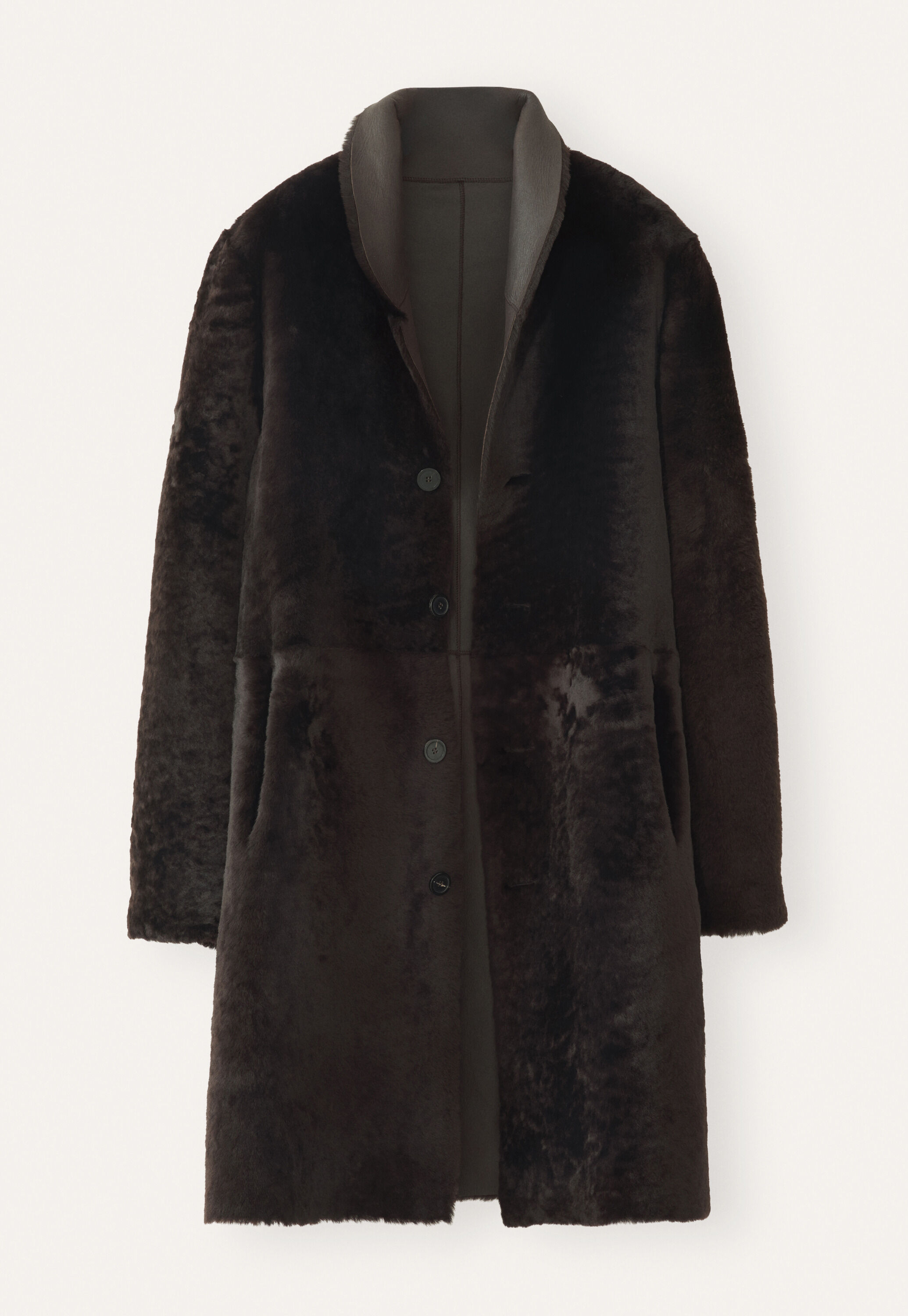 Wendemantel aus Lammfell, Chocolate, large