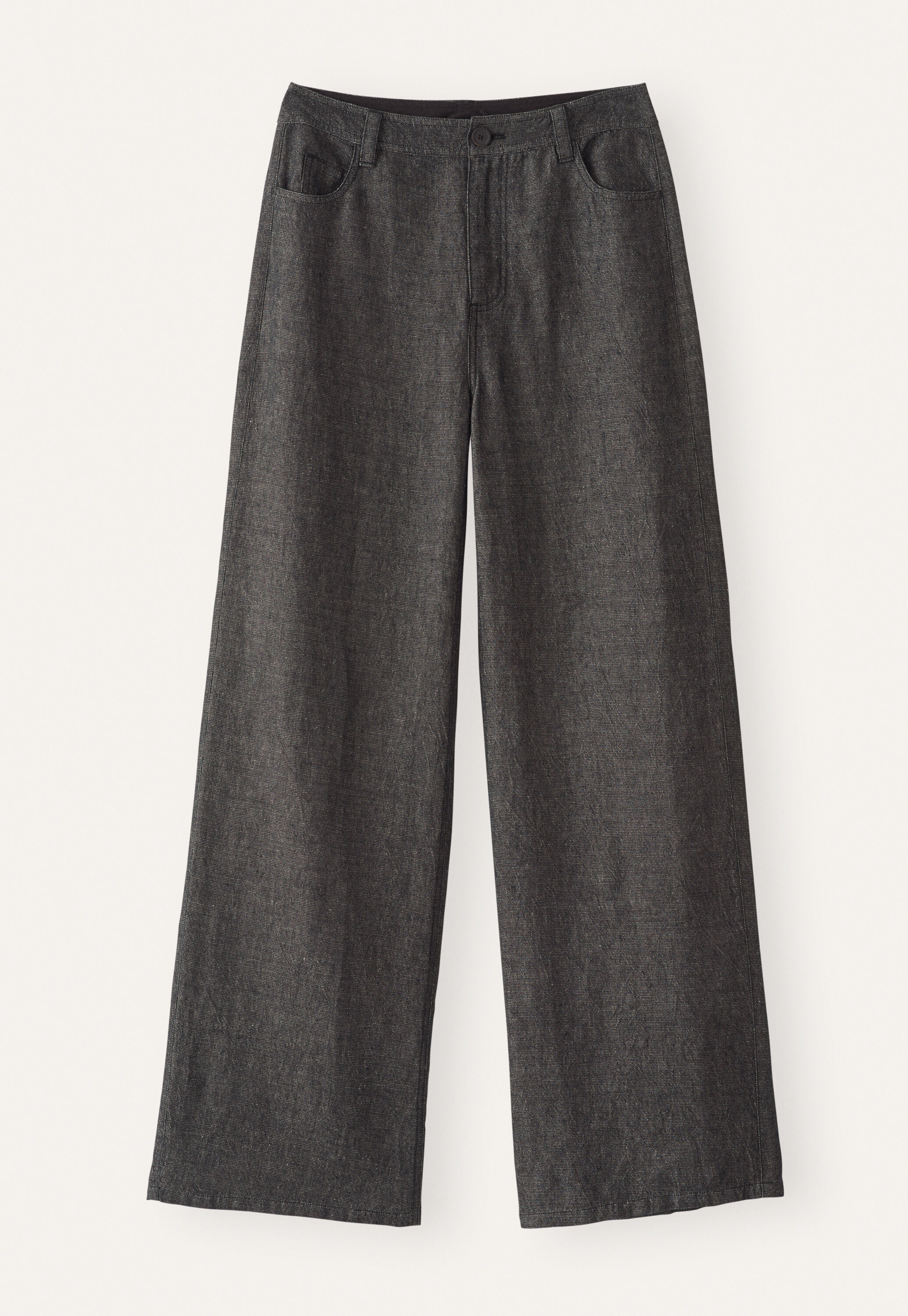 Weite Hose mit geradem Bein, Monochrom, large