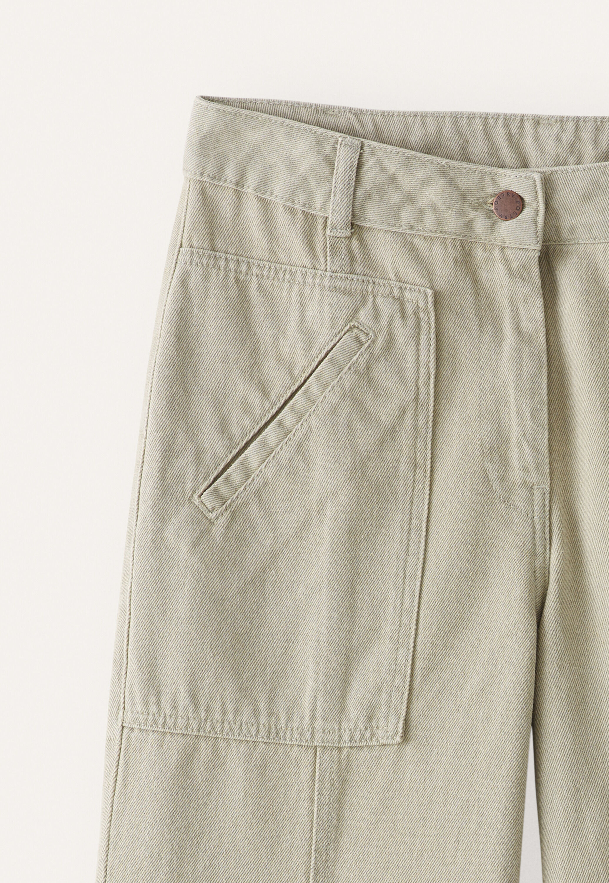 K&uuml;rzere Hose mit Nahtdetail, Salbeigrau, large