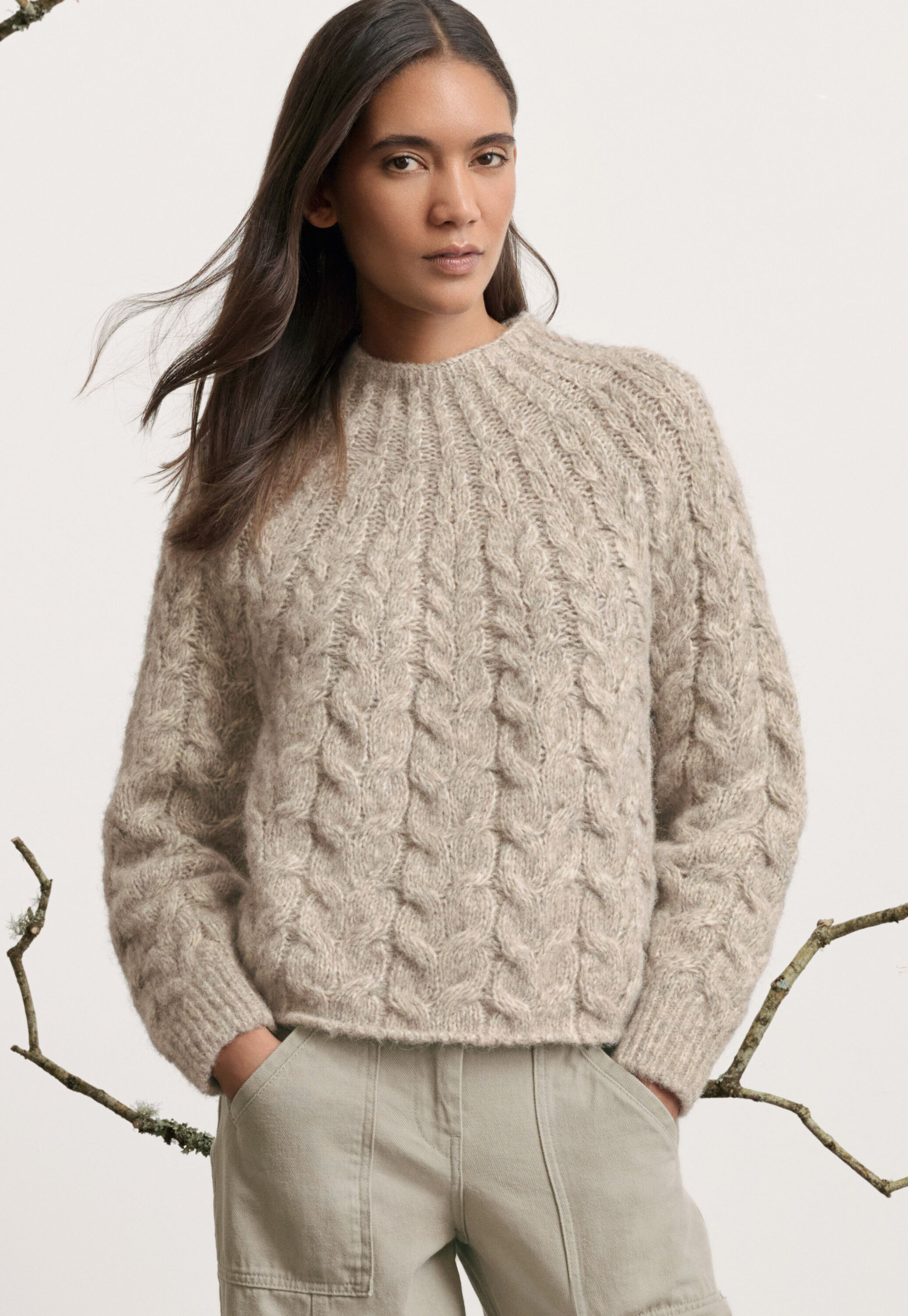 Zopfmusterpullover