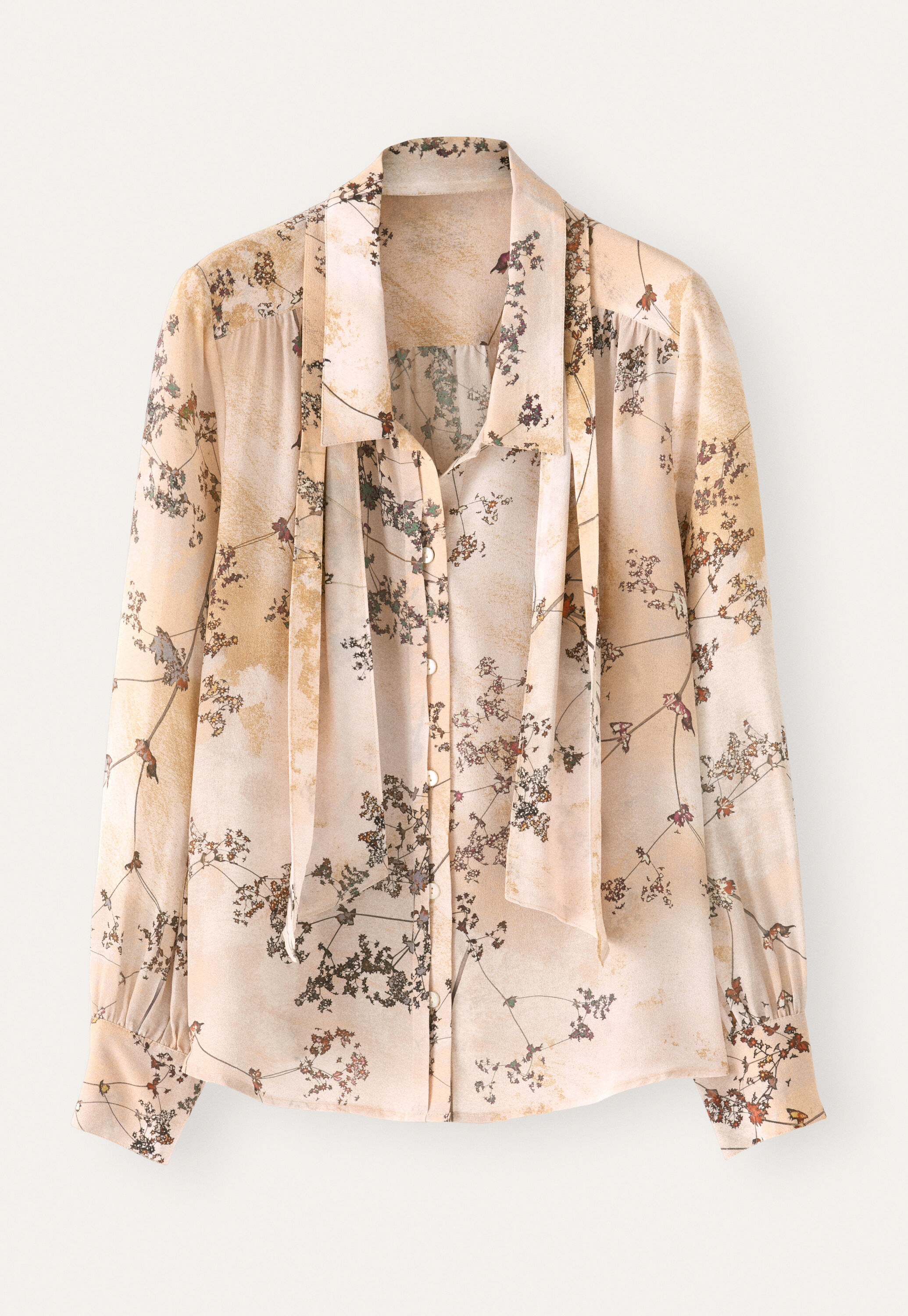 Schluppenbluse mit Print