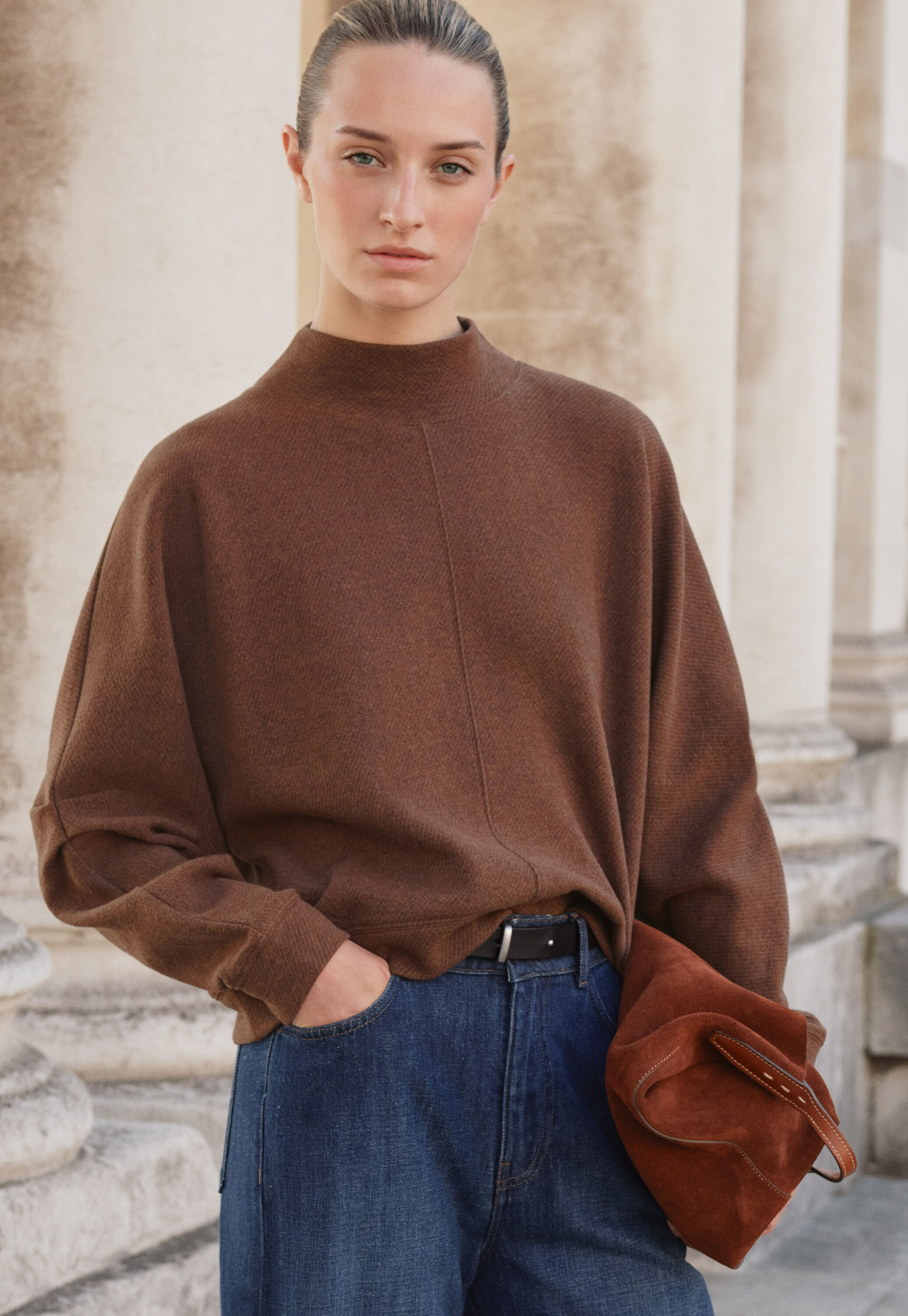 Sweatshirt mit Falten&auml;rmeln