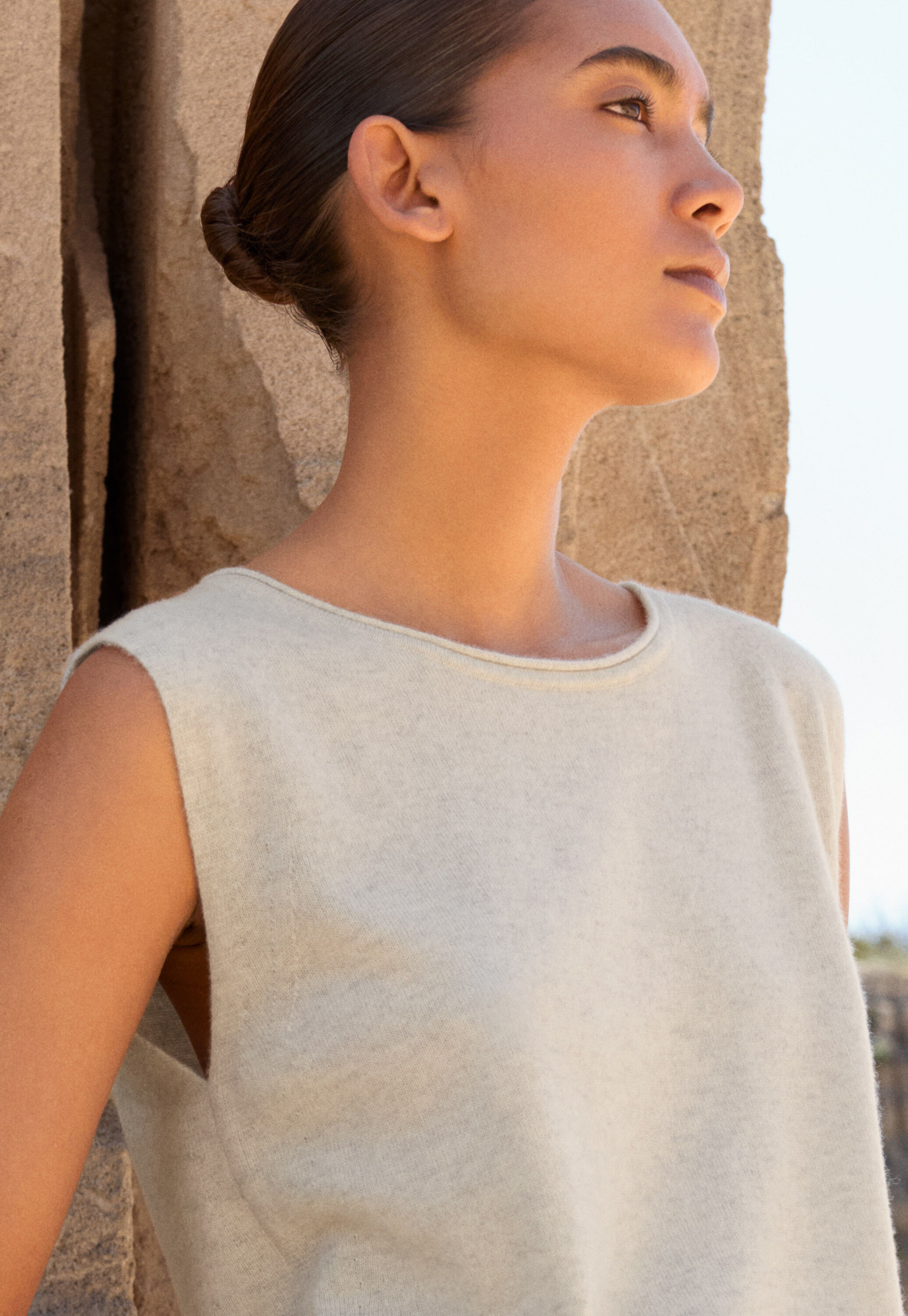 &Auml;rmelloser Strickpullover