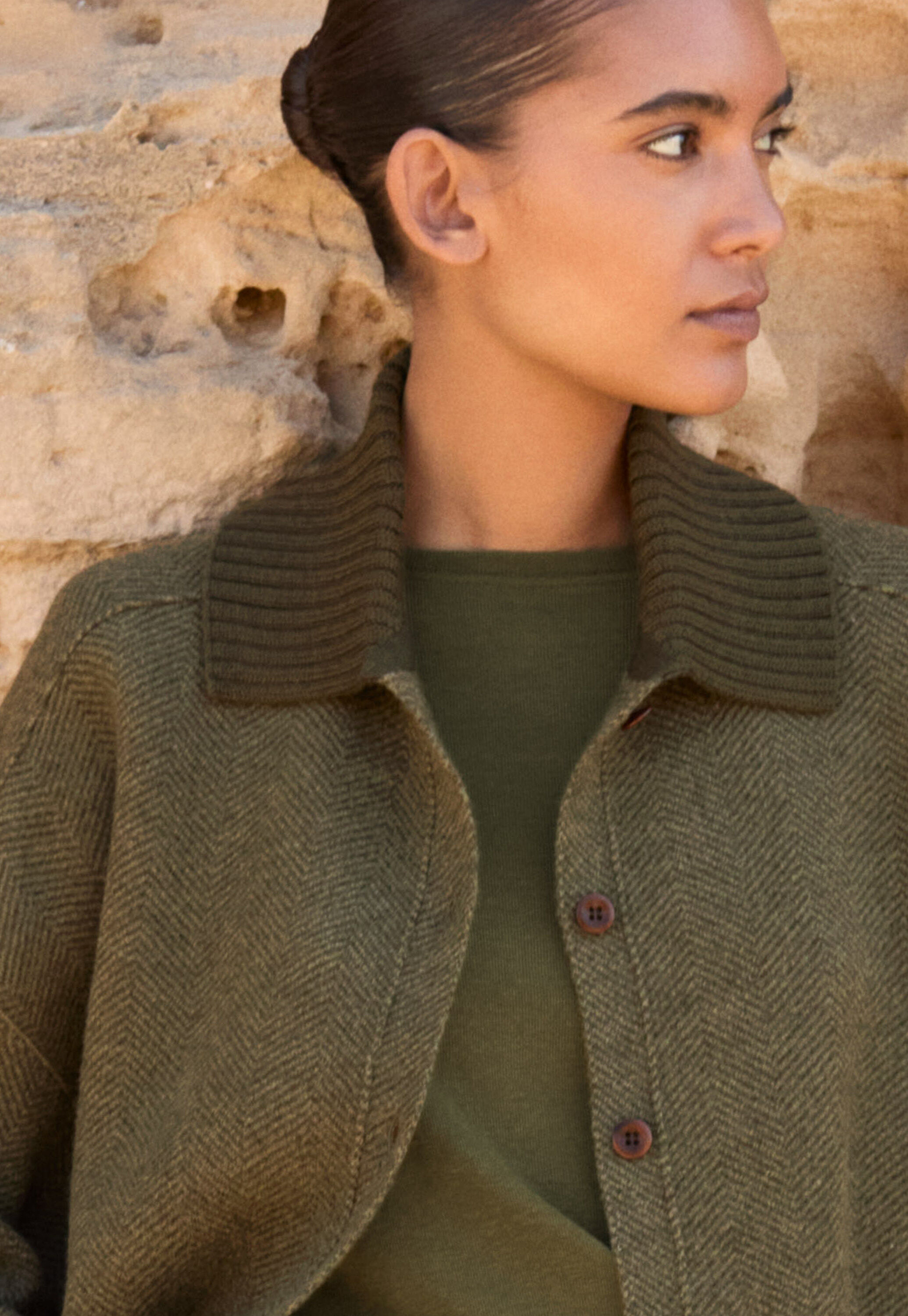 Wollwalk-Coatigan, Khaki, large