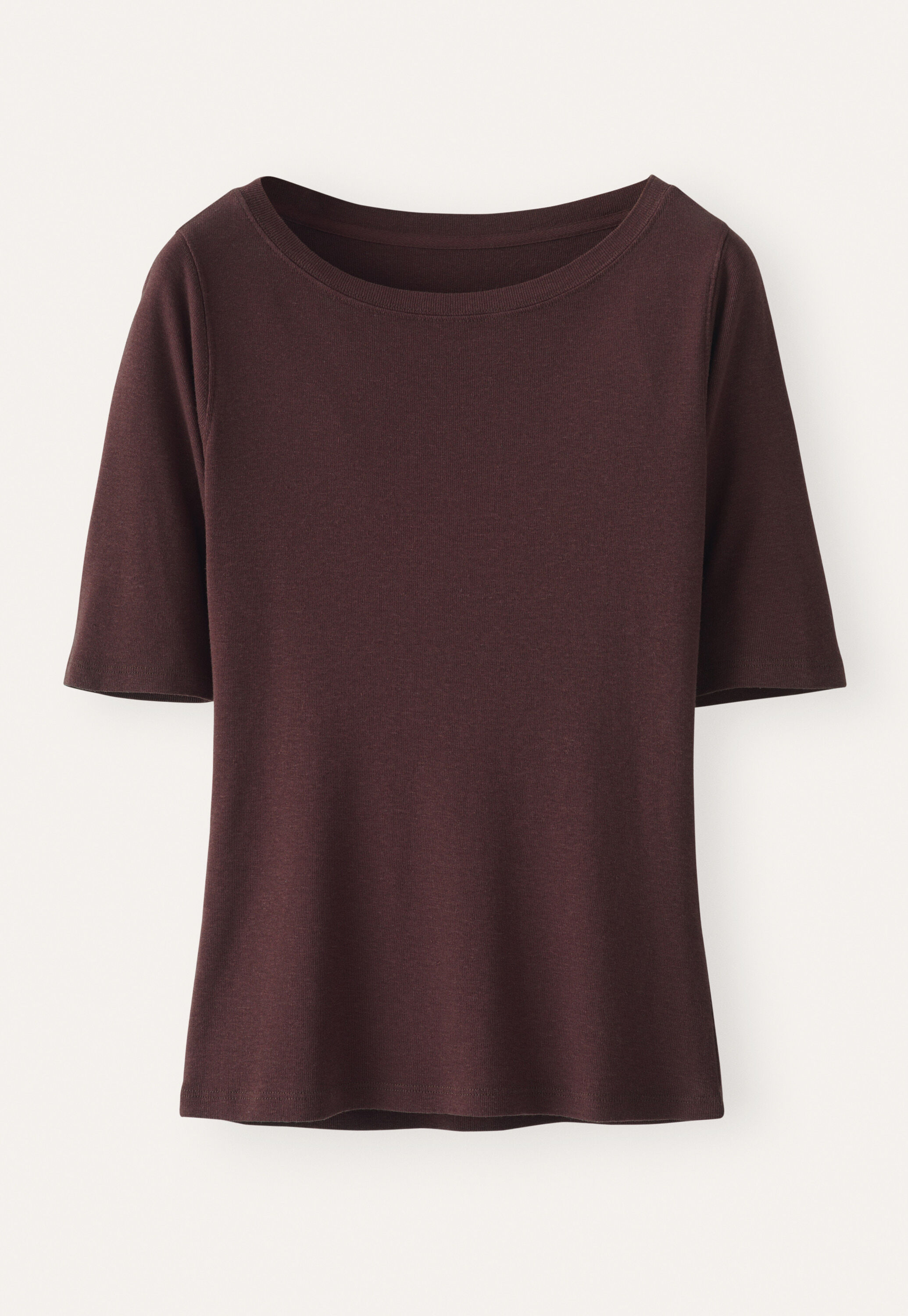 Geripptes Jersey-Oberteil, Portwein, large