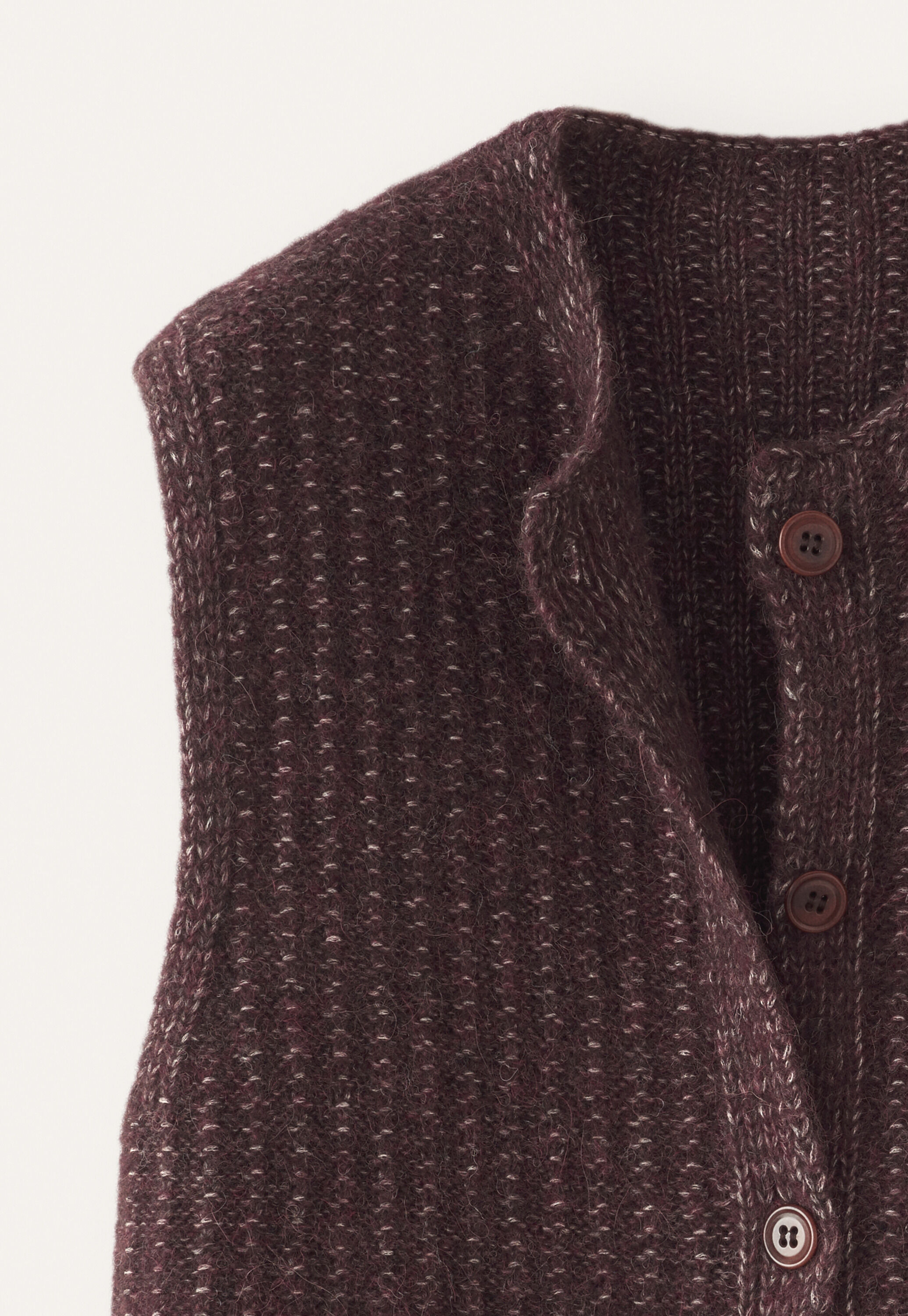 &Auml;rmelloser Cardigan, Maronenbraun, large