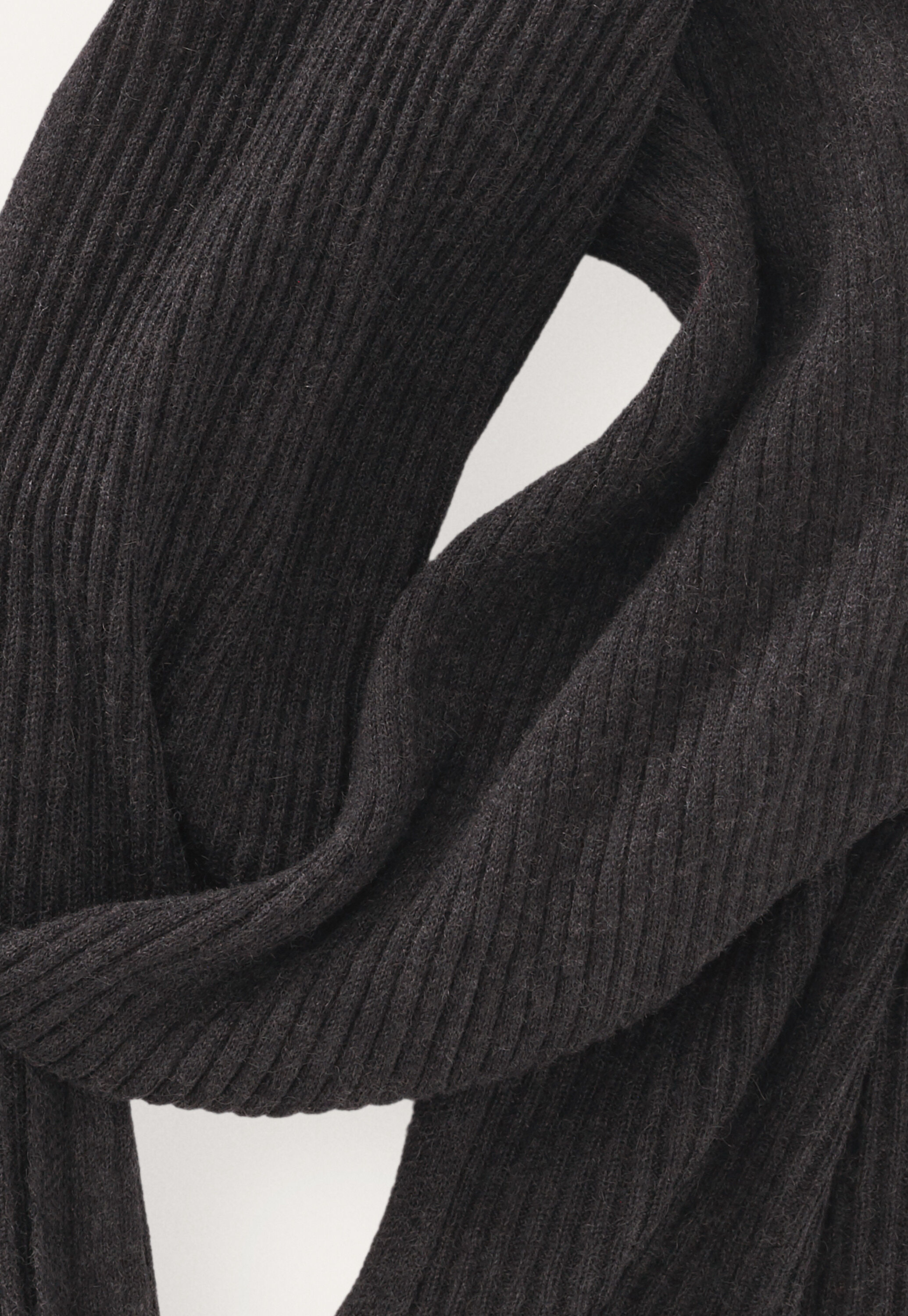 Rippstrickschal, Schwarz meliert, large
